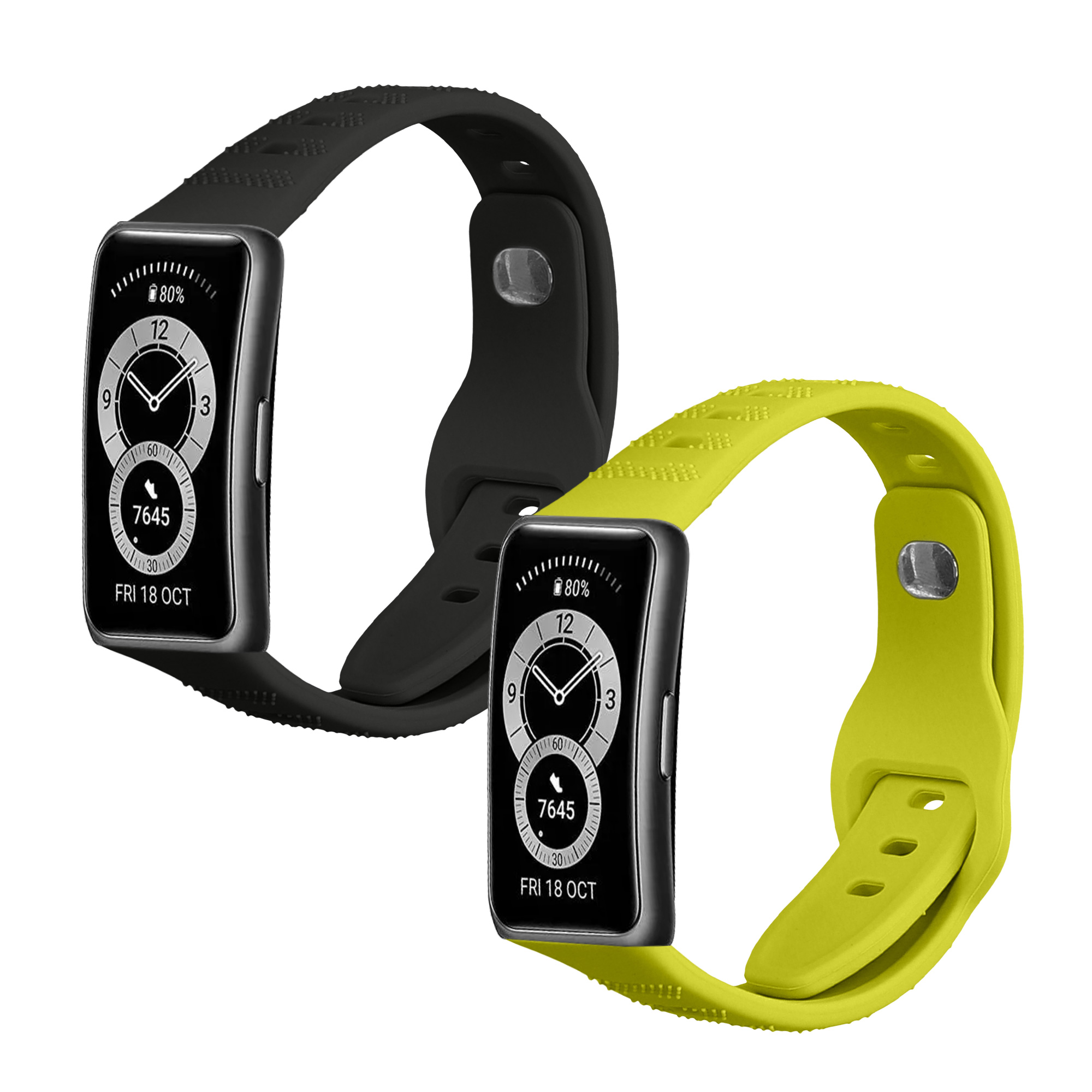 Sada řemínků na chytré hodinky Huawei Band 10 / 9 / 8 2 ks černo-žluté