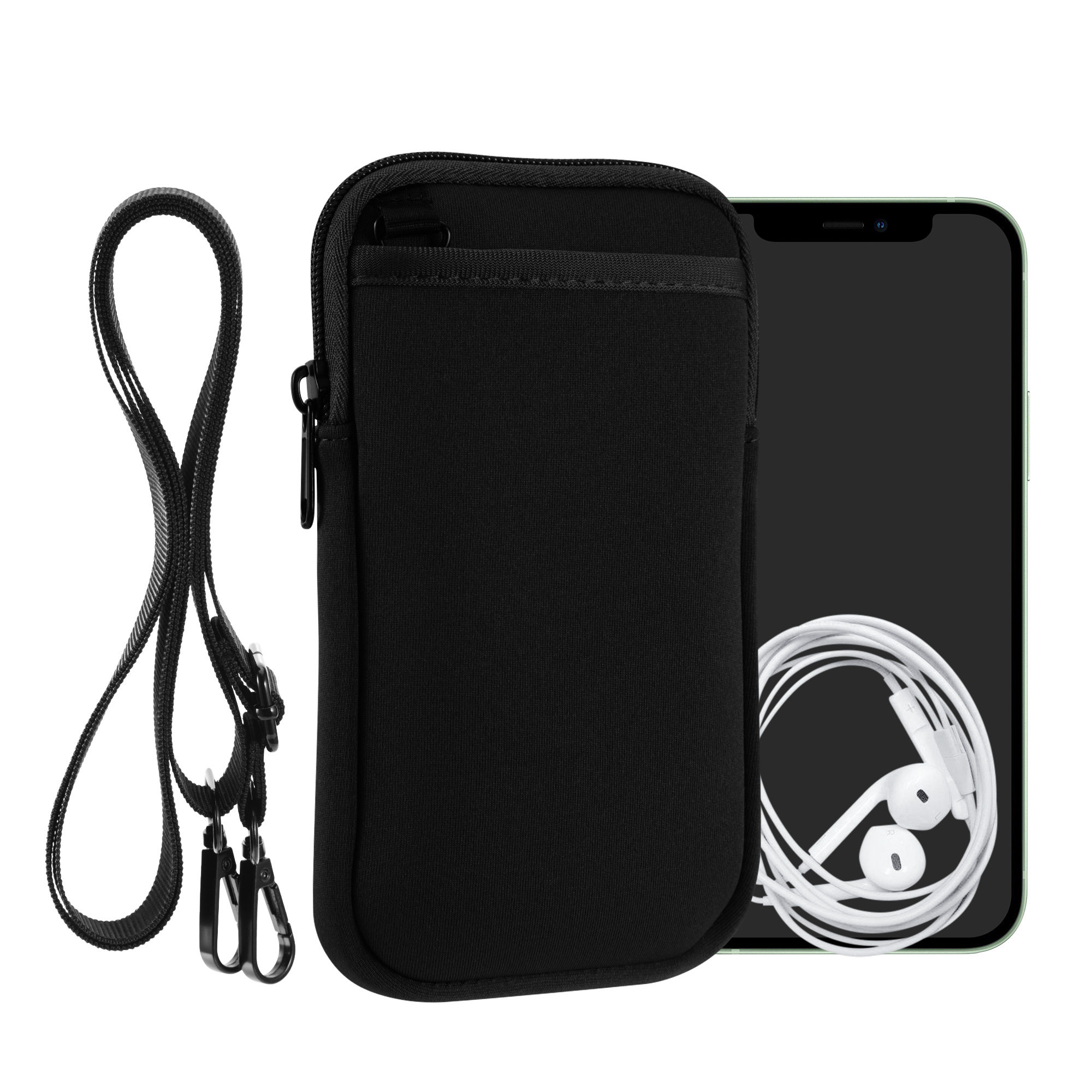 Neoprenové crossbody pouzdro na telefon XL kwmobile - černá
