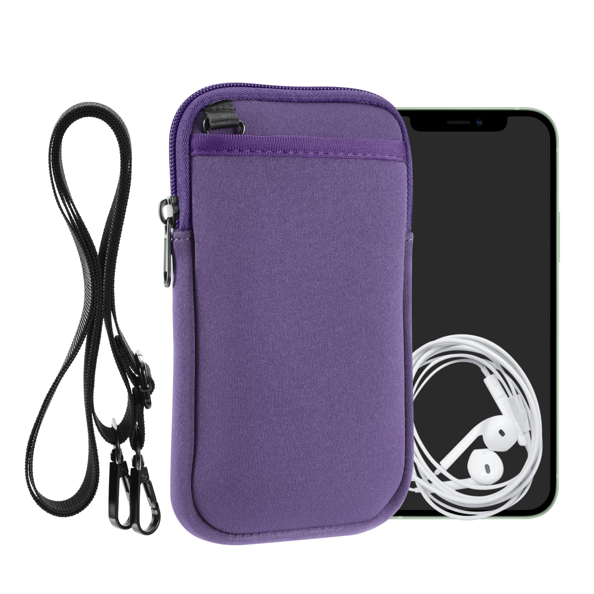 Neoprenové crossbody pouzdro na telefon XXL kwmobile - levandulová