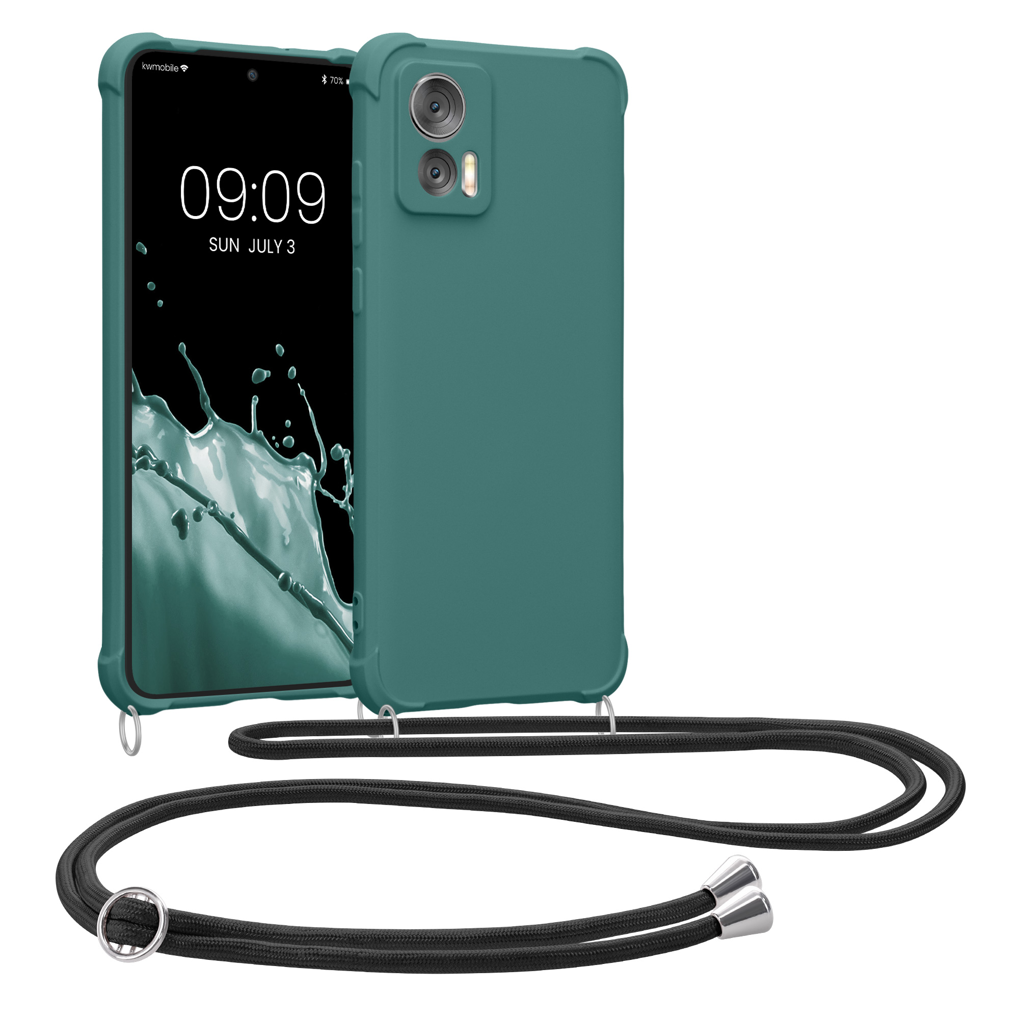 Crossbody kryt na mobil Motorola Edge 30 Neo kwmobile petrolejový