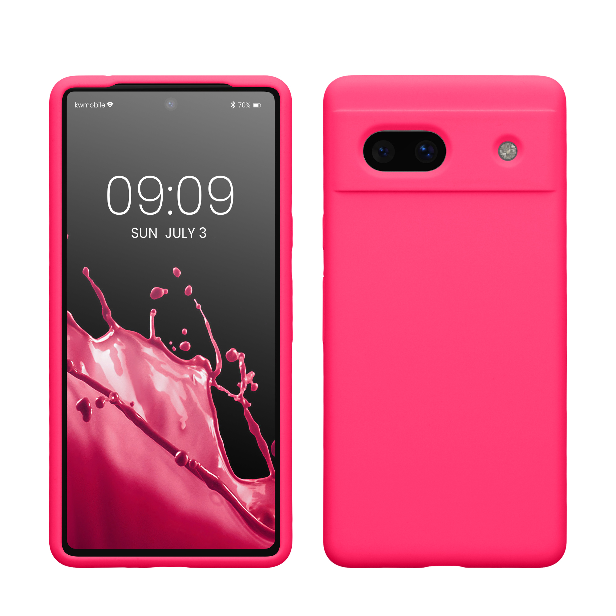 TPU kryt kwmobile Google Pixel 7a - neonově růžový