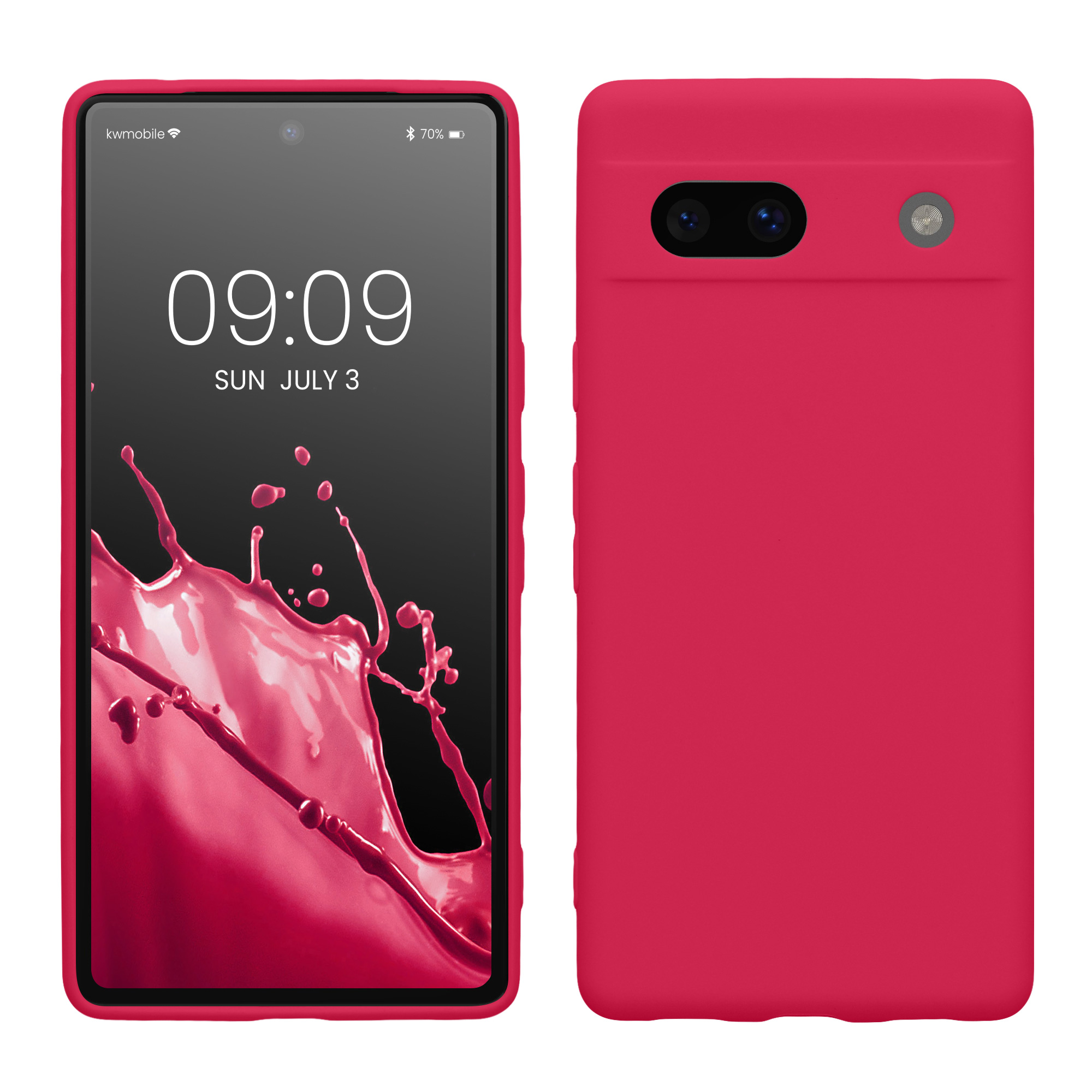 TPU kryt kwmobile Google Pixel 7a - neonově růžový