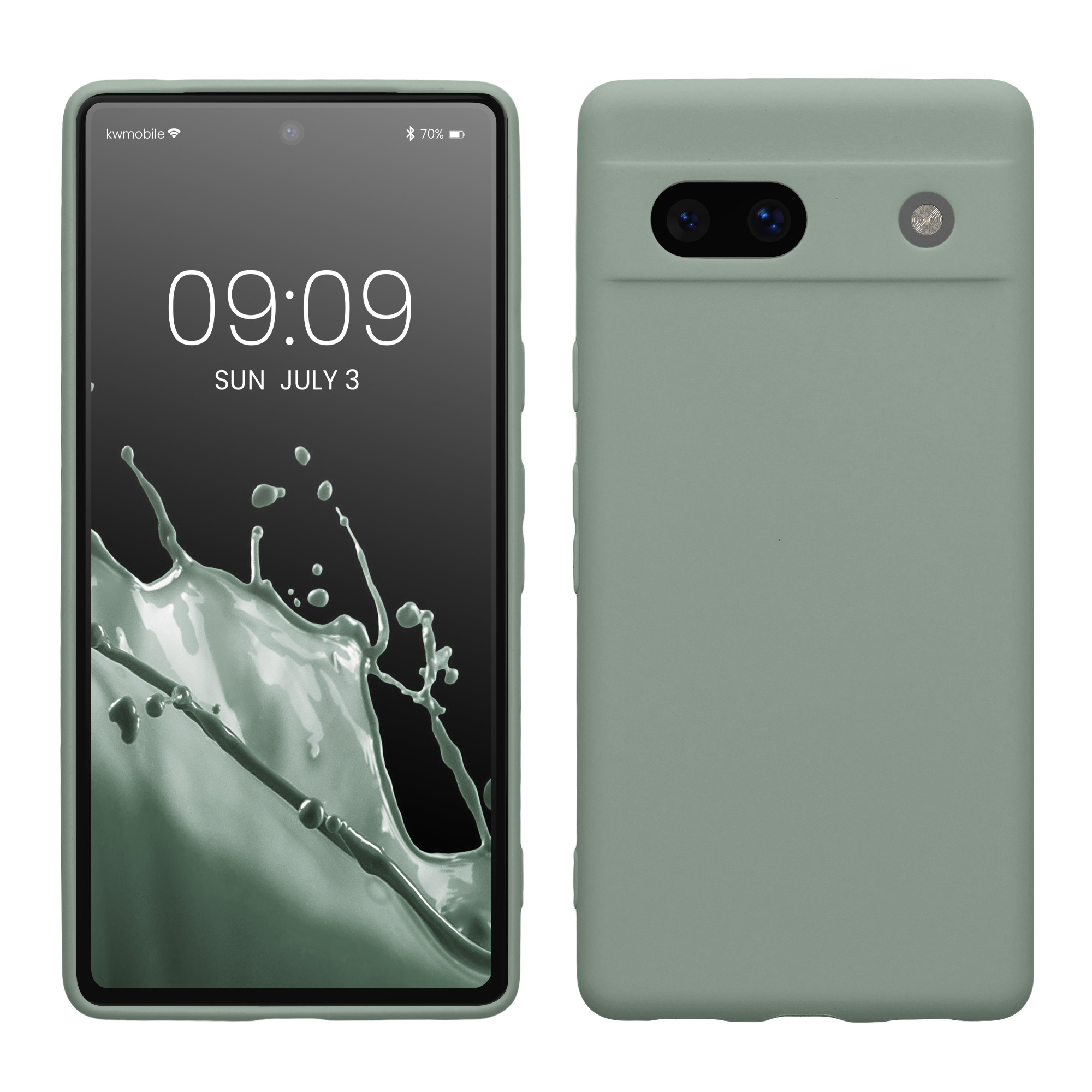 TPU kryt kwmobile Google Pixel 7a - tlumeně zelený Rainwashed Green