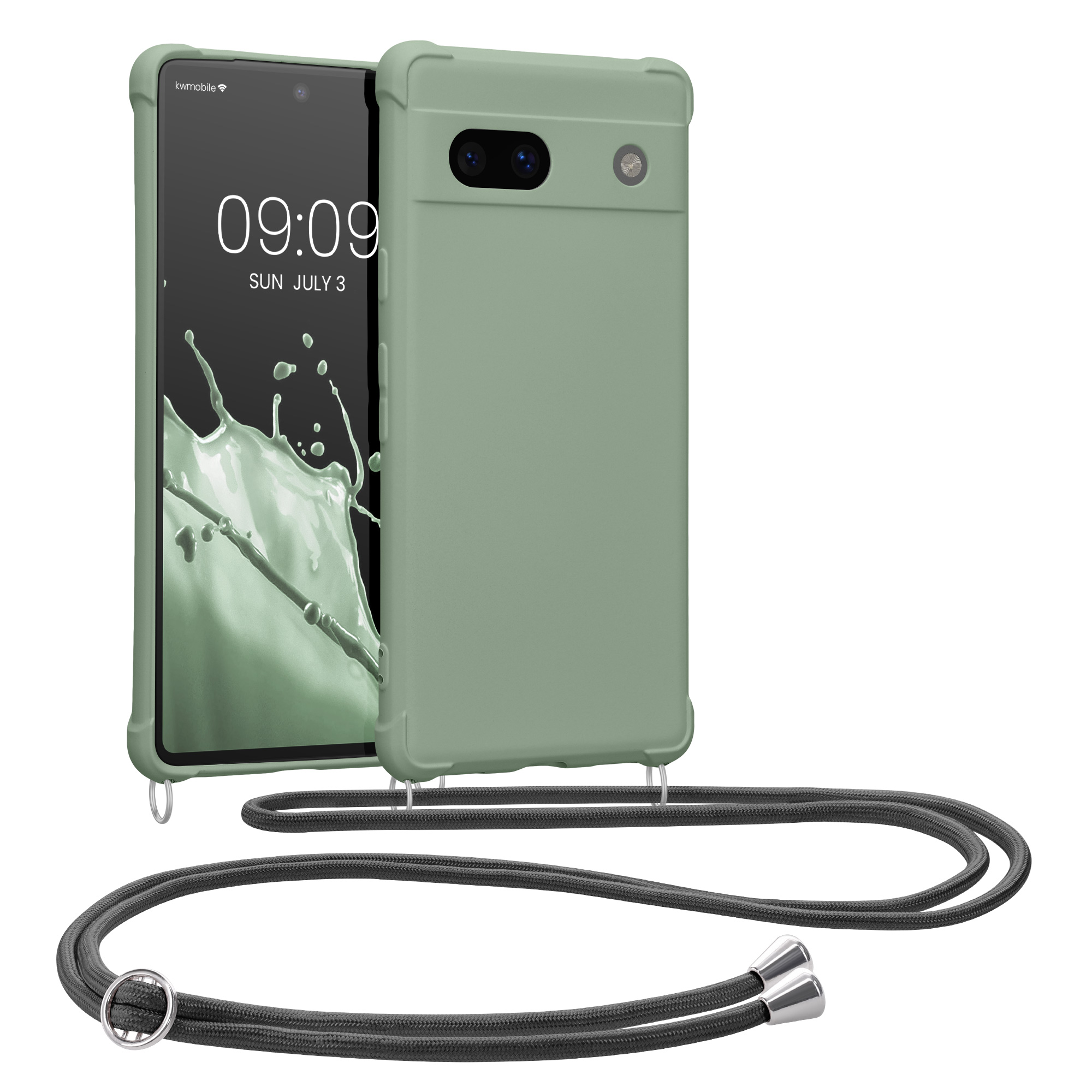 Crossbody kryt kwmobile Google Pixel 7a - Gray Green