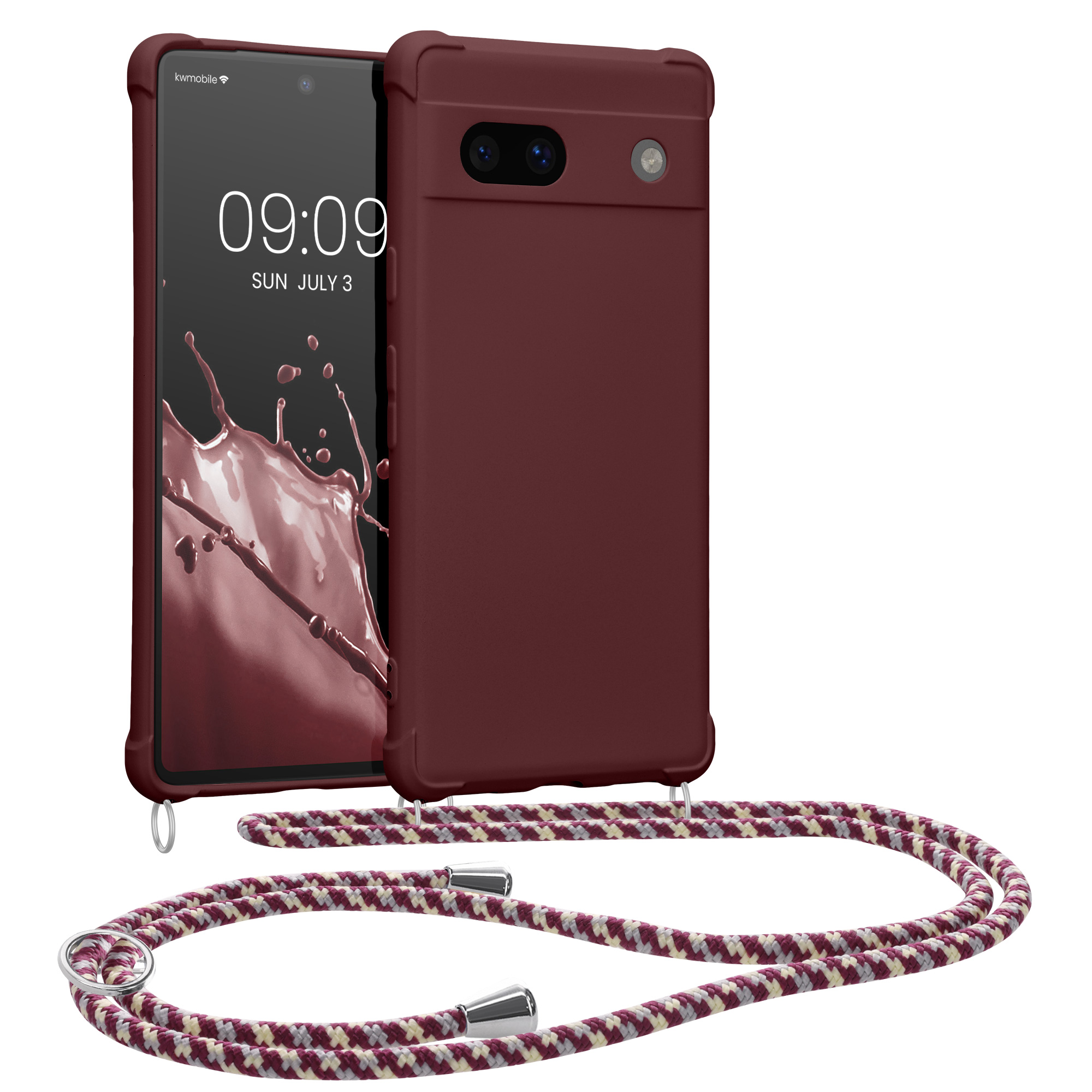 Crossbody kryt kwmobile Google Pixel 7a - vínově fialový