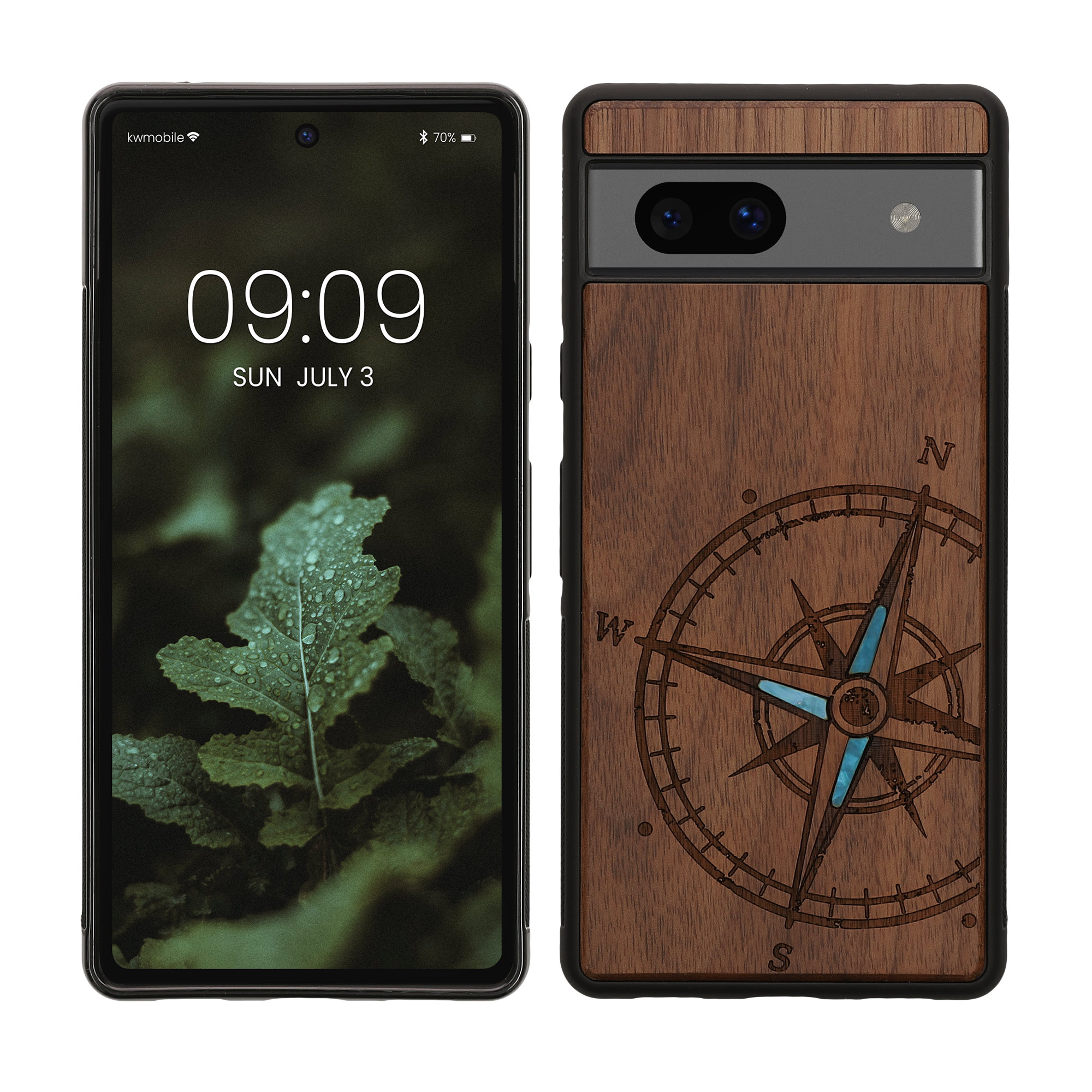 Dřevěný kryt kwmobile Google Pixel 7a - Hard Cover in Dark Brown