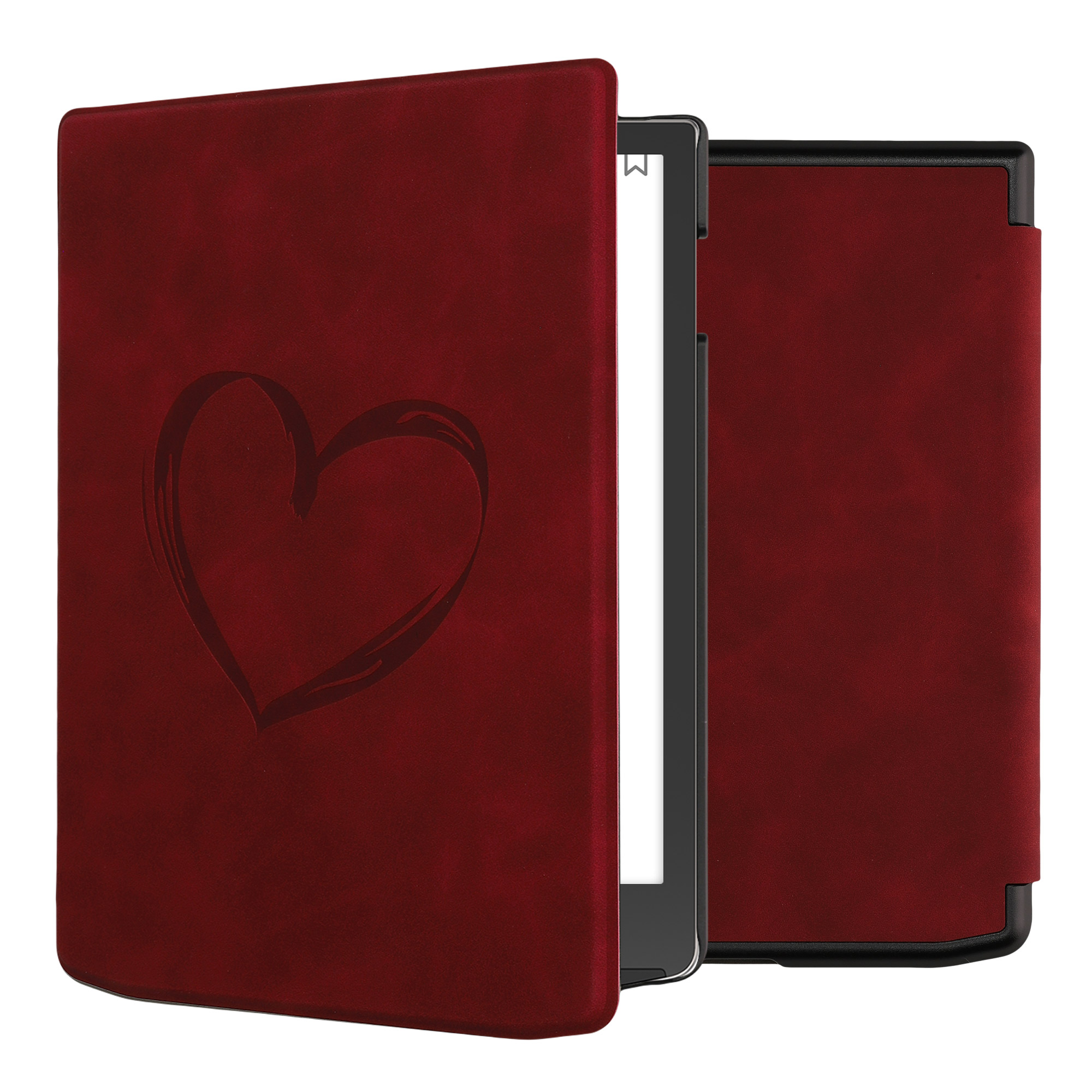 Pouzdro na čtečku kwmobile pro Pocketbook InkPad 4 / Color 3 / Color… - Brushed Heart Dark Red