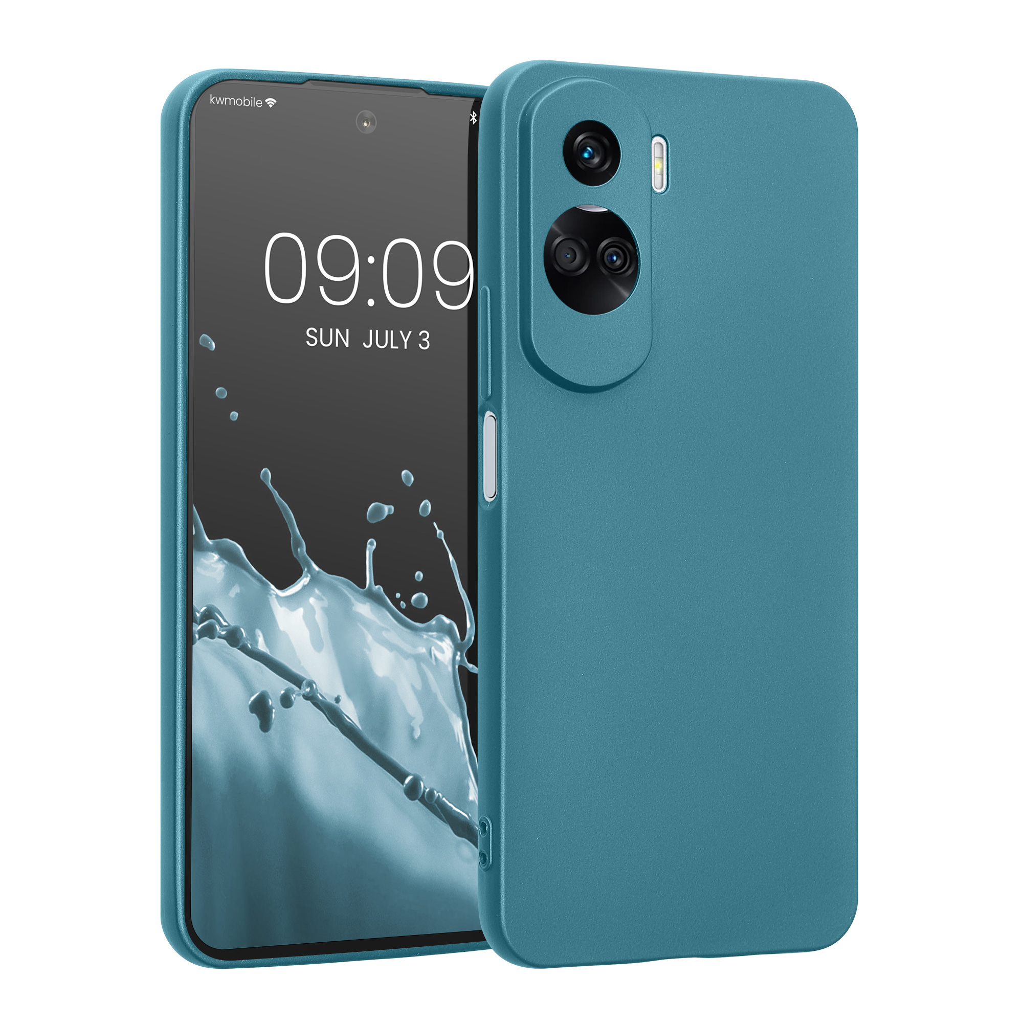 Kryt na mobil HONOR 90 Lite 5G kwmobile TPU metalický metalická karibská modrá
