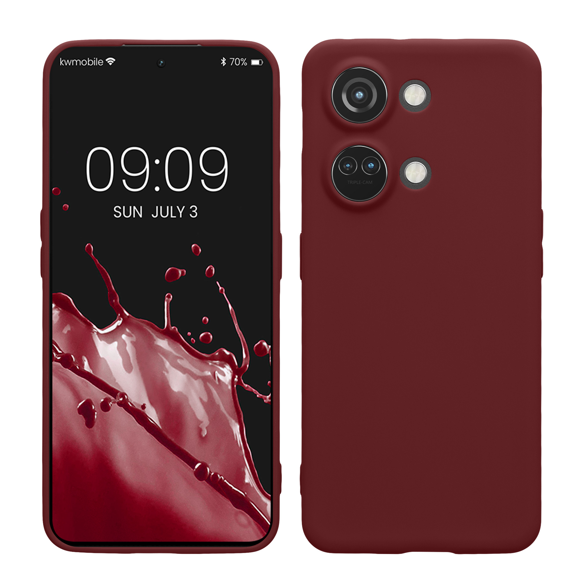 Kwmobile Silikonový kryt OnePlus Nord 3 5G bordeaux fialová