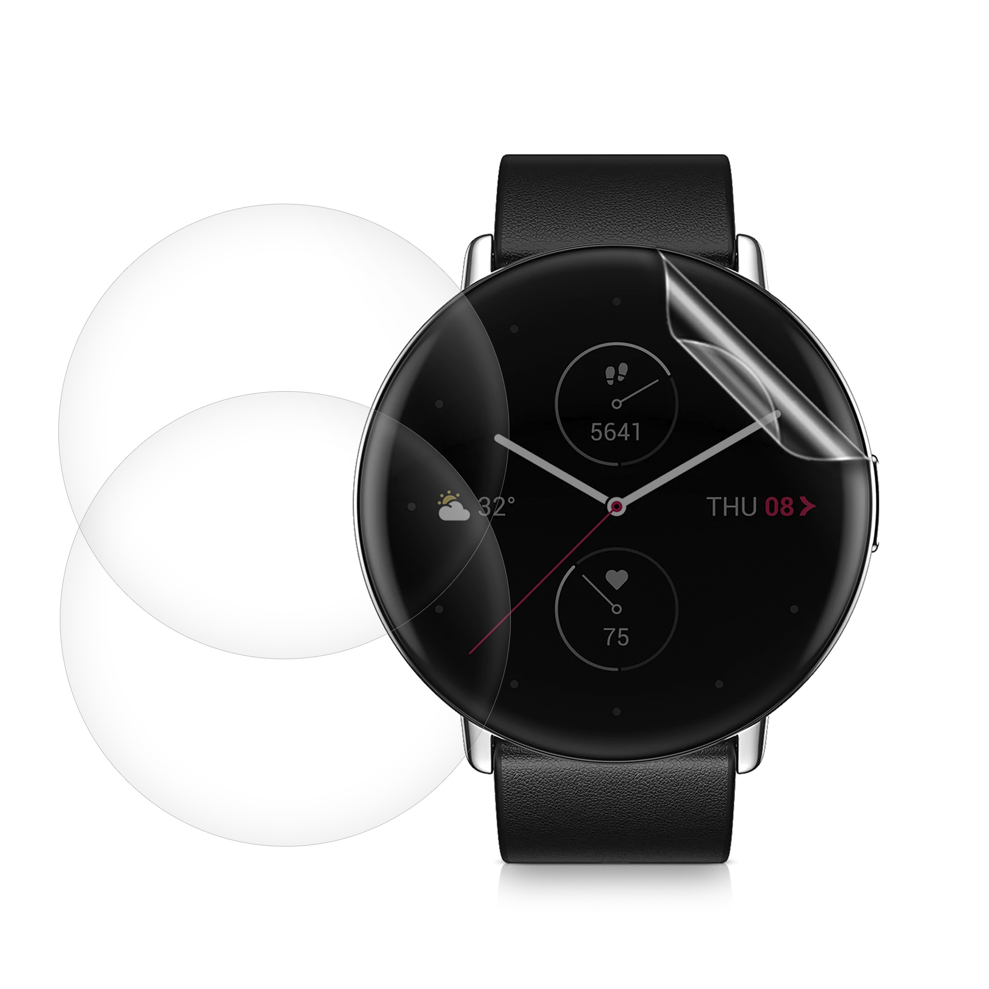 Ochranné fólie kwmobile pro Amazfit Zepp E (Circle) - 3 ks