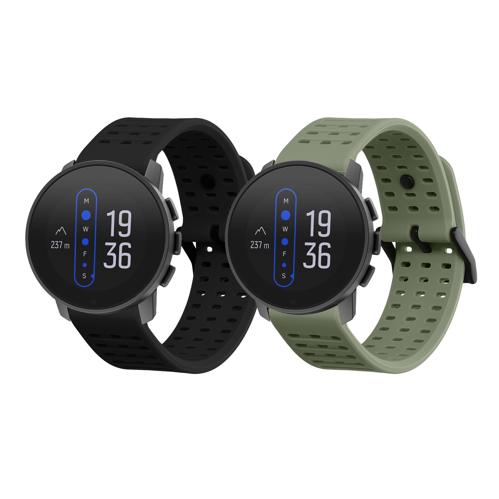 Silikonový řemínek Suunto 9 Peak Pro / 9 Peak / 5 Peak / Vertical kwmobile 2 ks černá / pastelová zelená