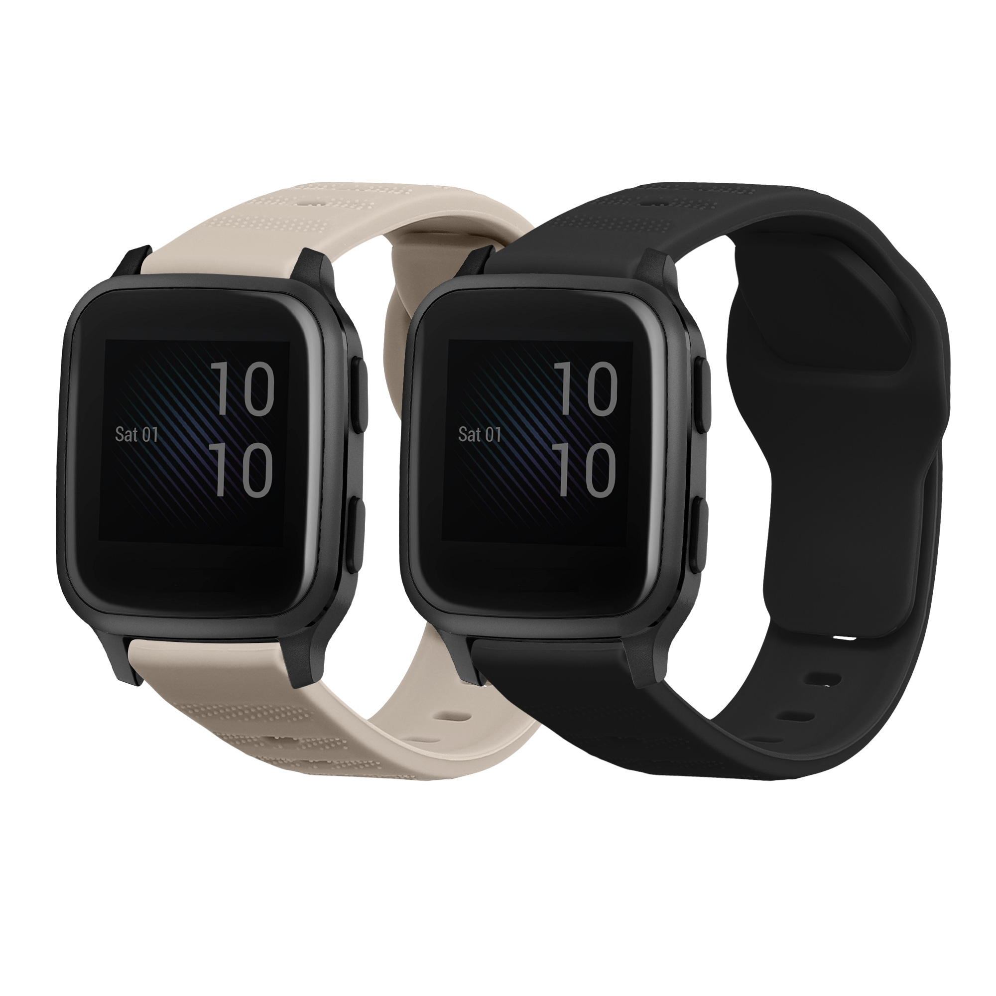 Řemínky pro Garmin Venu Sq Music / Sq kwmobile silikonové - matná černá / béžová