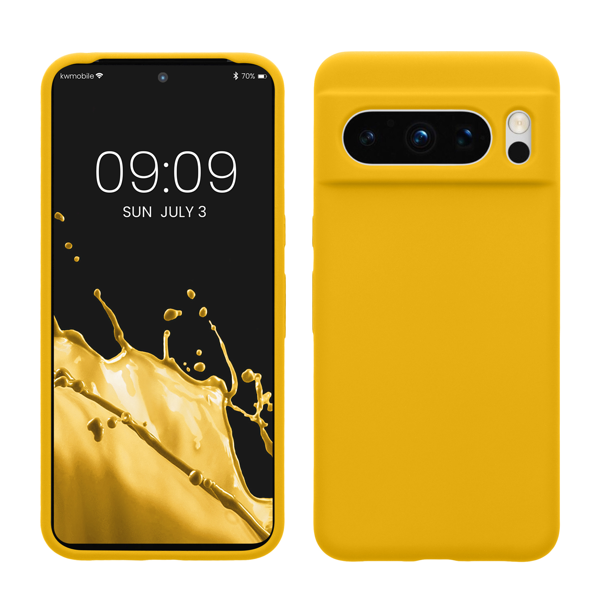Pouzdro pro Google Pixel 8 Pro kwmobile silikonové - zářivě žlutá