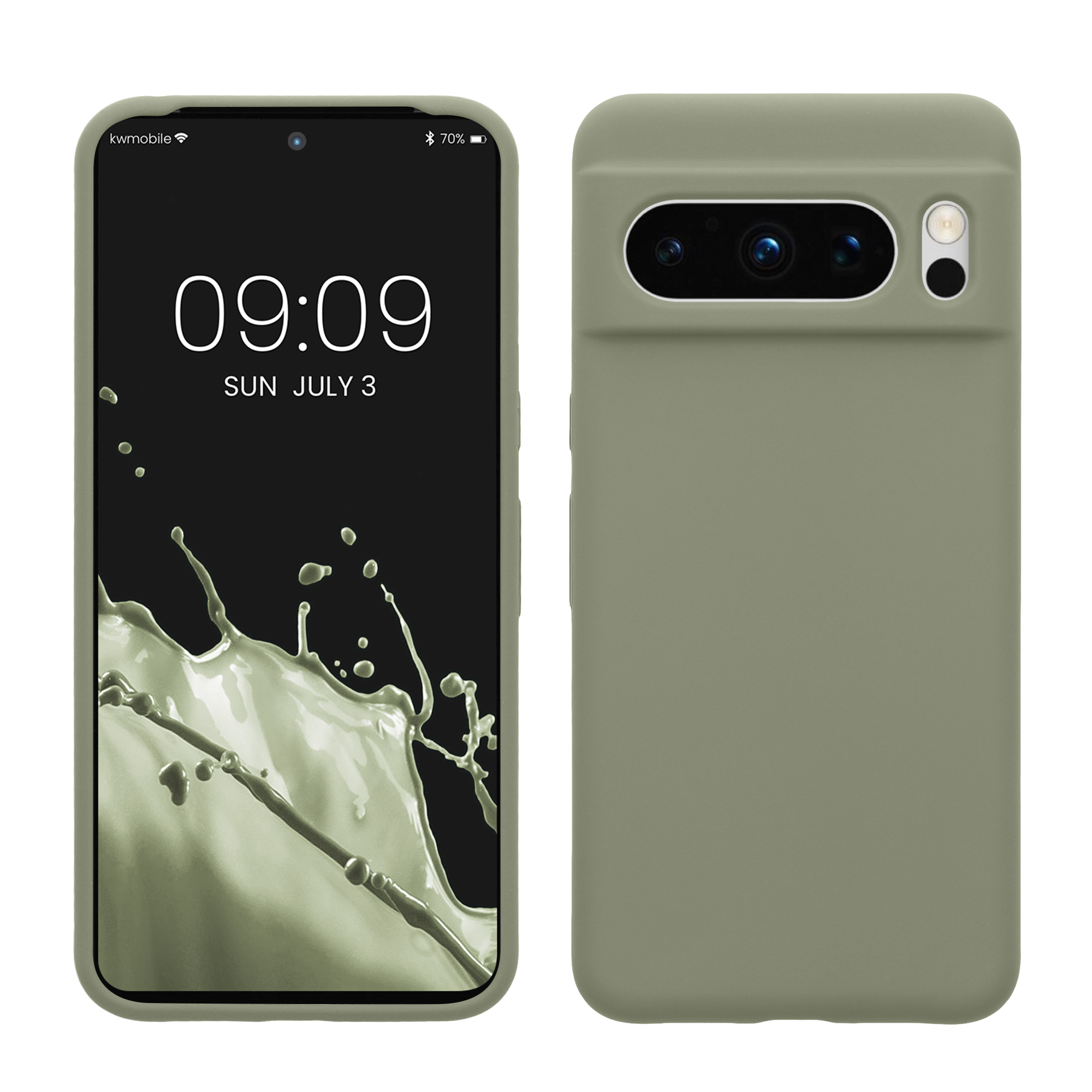 Pouzdro pro Google Pixel 8 Pro kwmobile silikonové - šedozelená