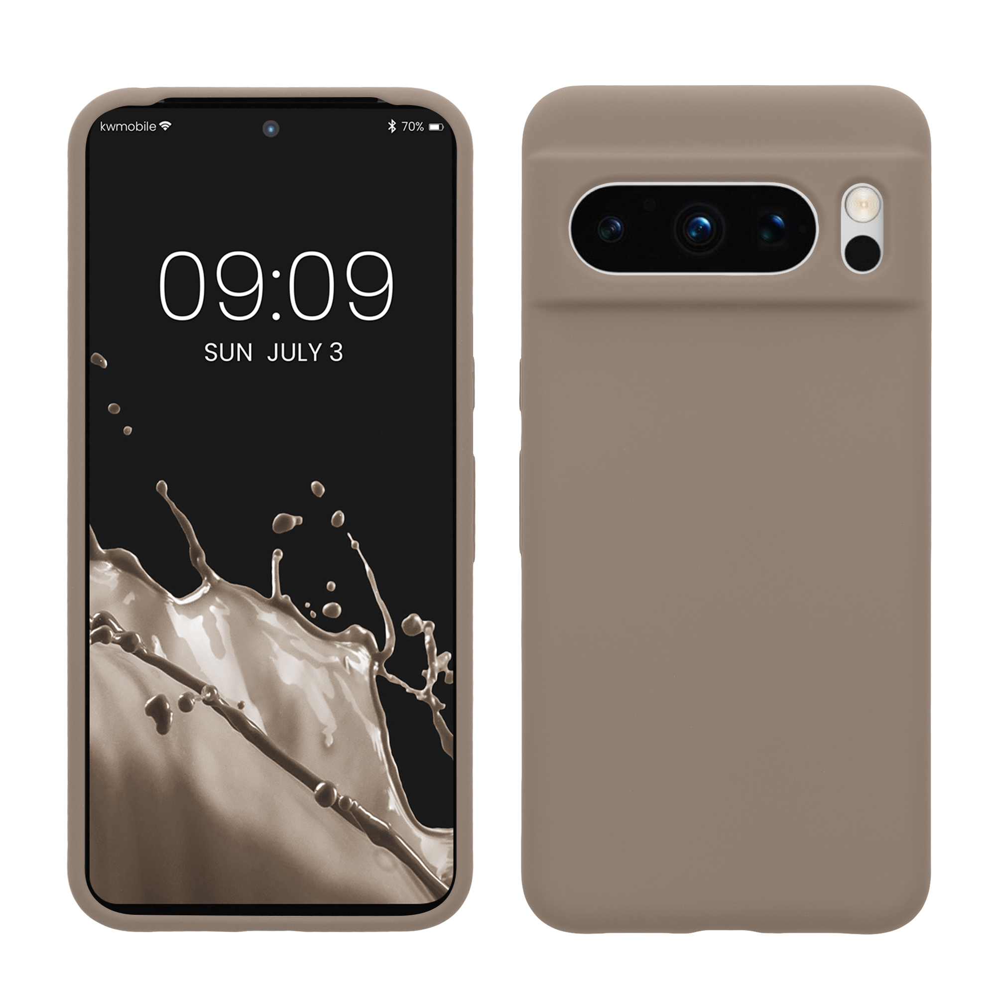 TPU silikonový kryt pro Google Pixel 8 Pro, měkký povrch kwmobile ‑ šedohnědá