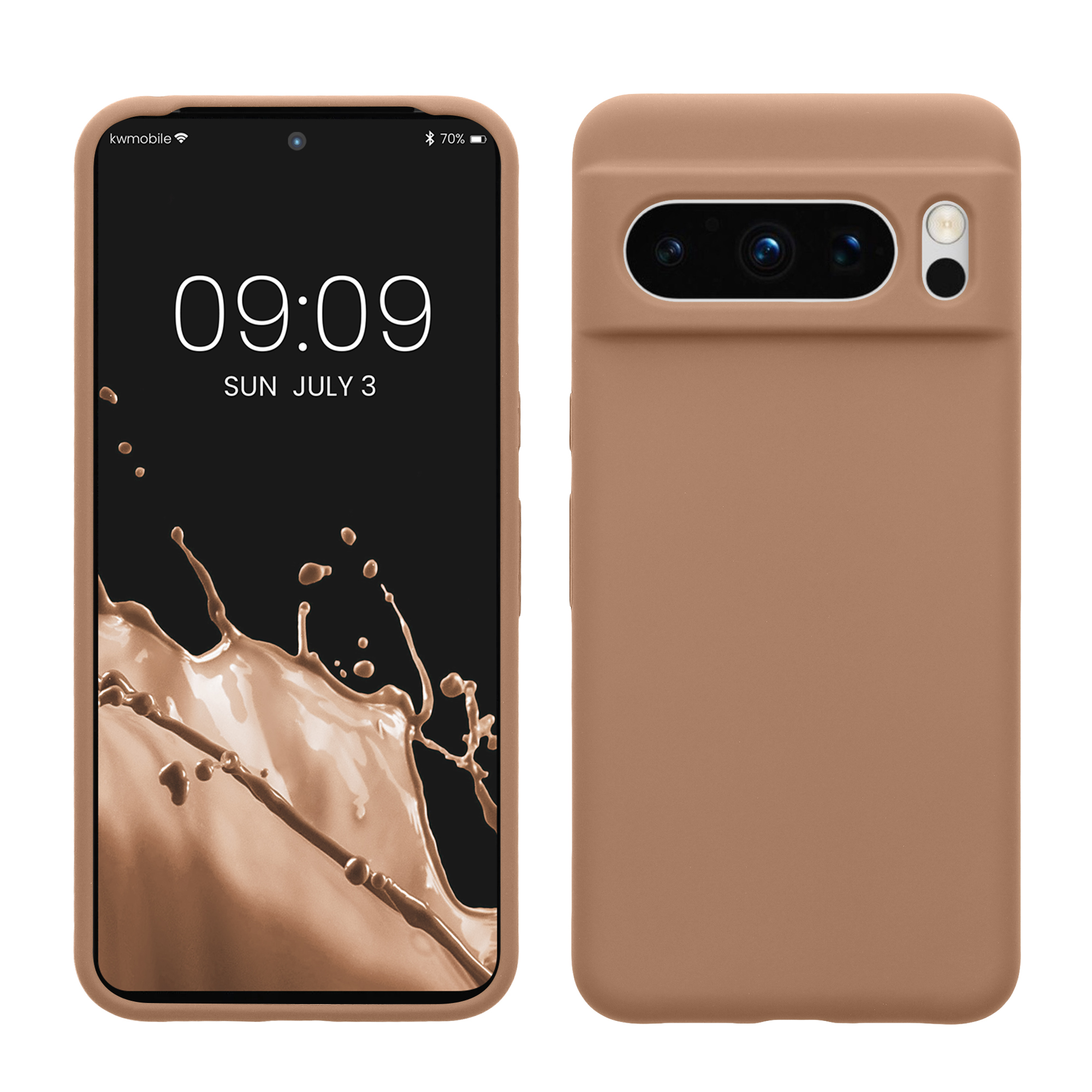 TPU silikonový kryt pro Google Pixel 8 Pro, měkký povrch kwmobile ‑ cappuccino