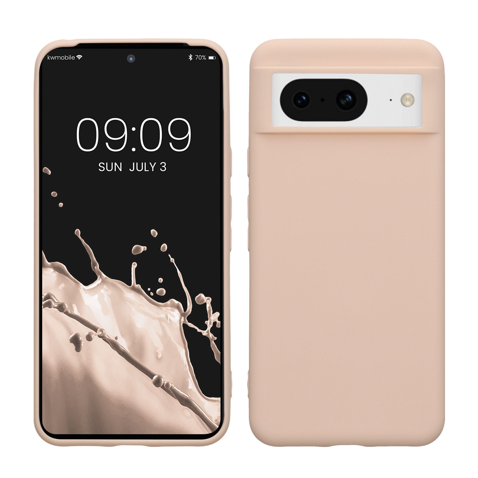 Silikonový kryt kwmobile pro Google Pixel 8 - krémově béžové Coconut Swirl