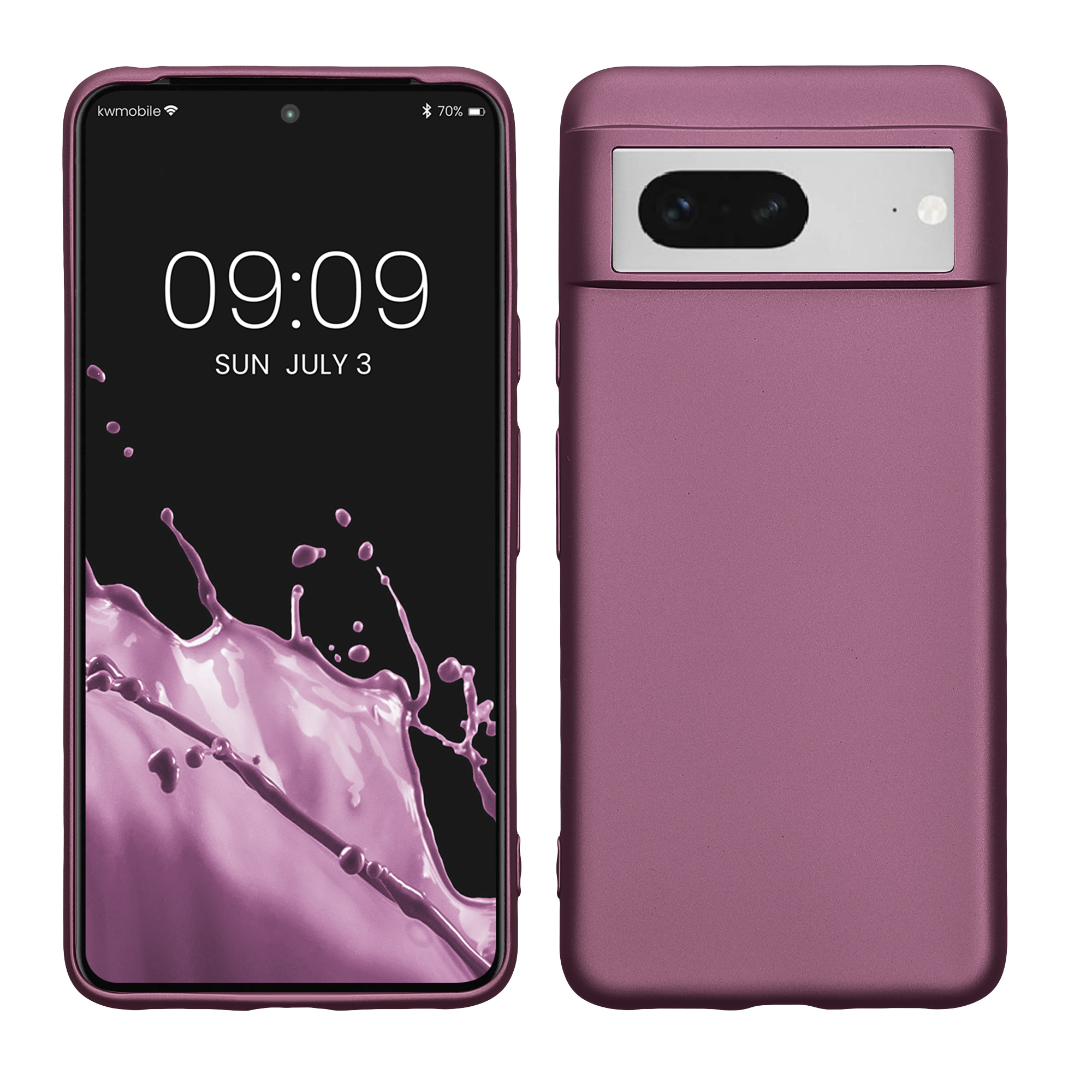 Pouzdro pro Google Pixel 8 kwmobile tenké metalické silikonové - metalická levandulová