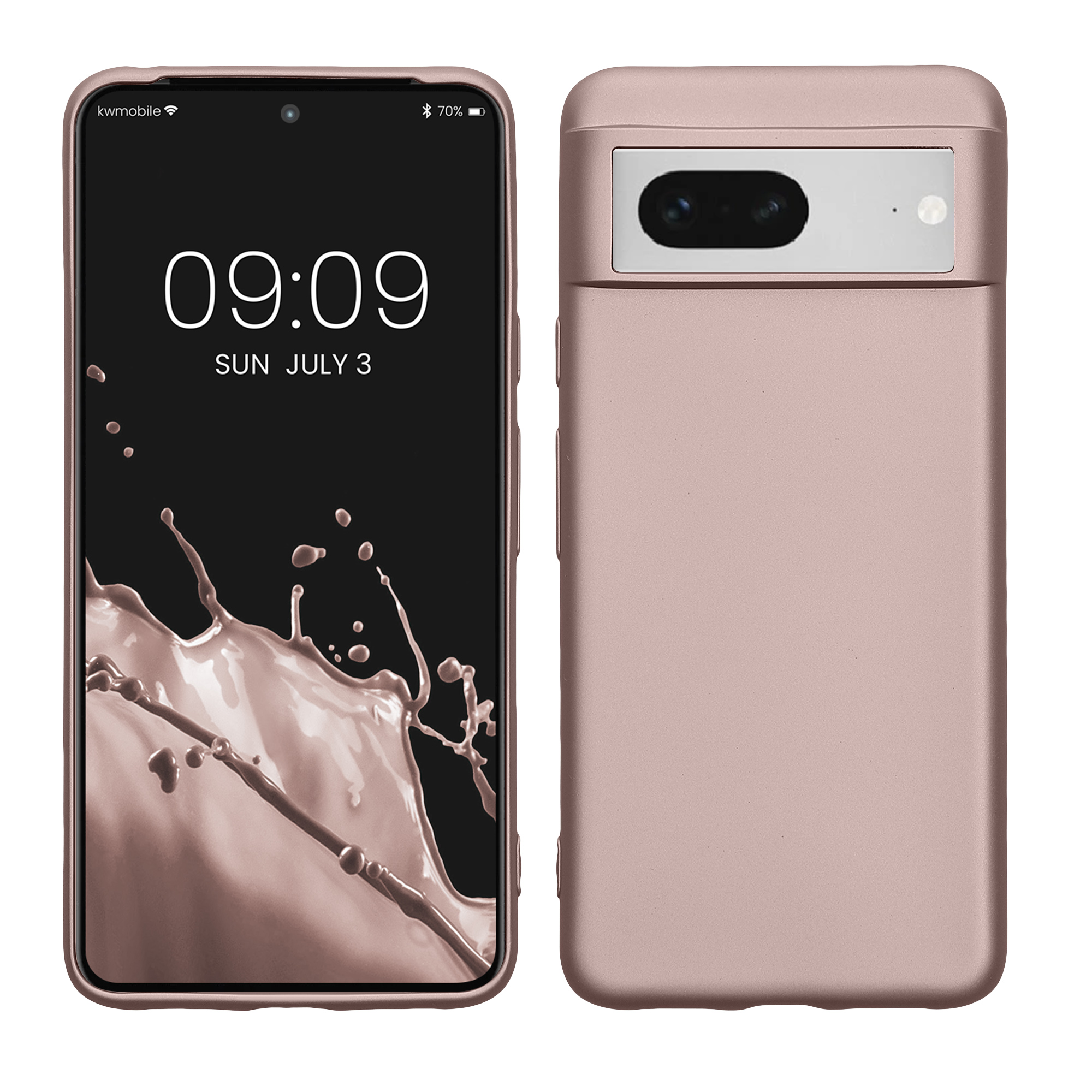 Pouzdro pro Google Pixel 8 kwmobile tenké metalické silikonové - metalická arktická bordó