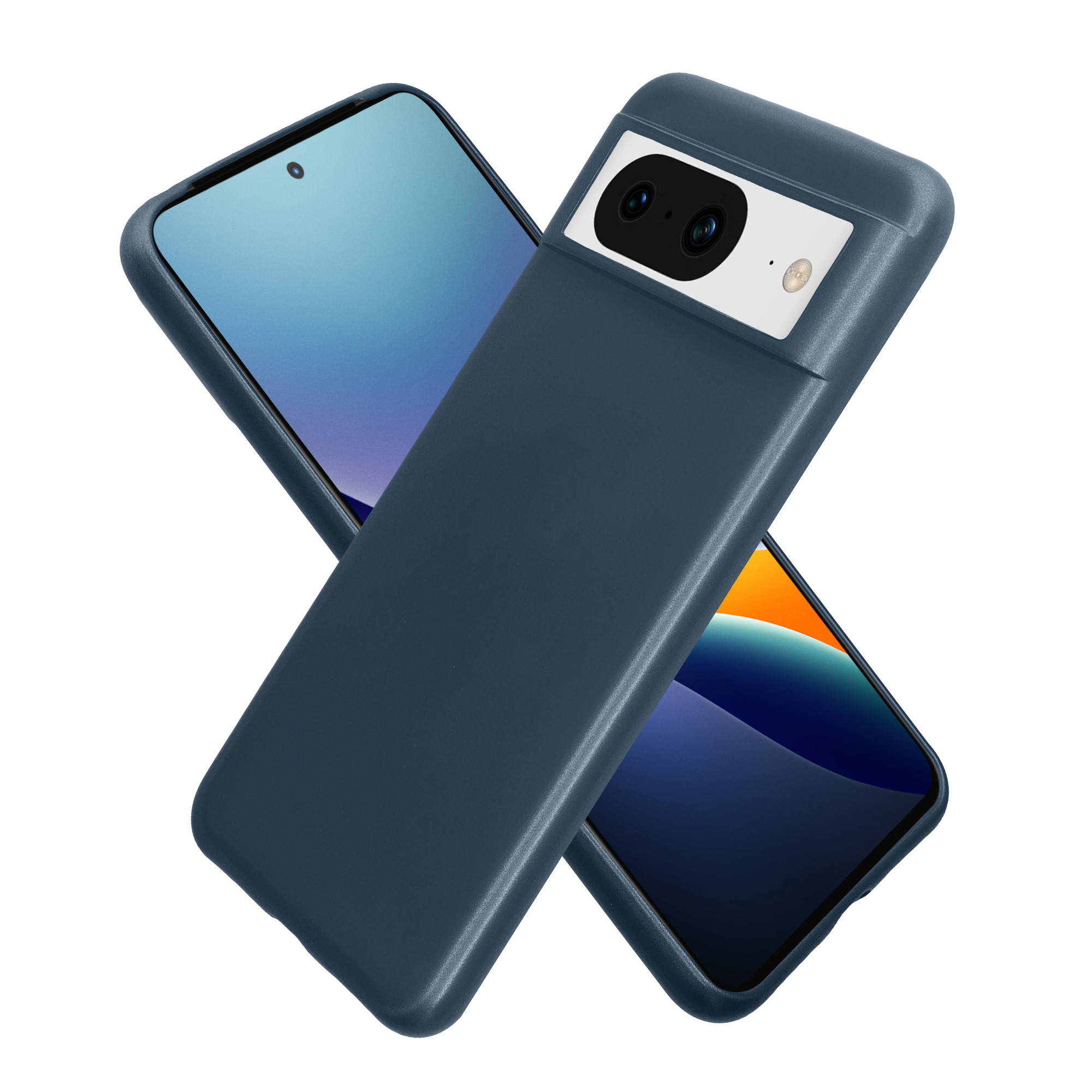 Pouzdro pro Google Pixel 8 kwmobile tenké metalické silikonové - metalická zodiac modrá