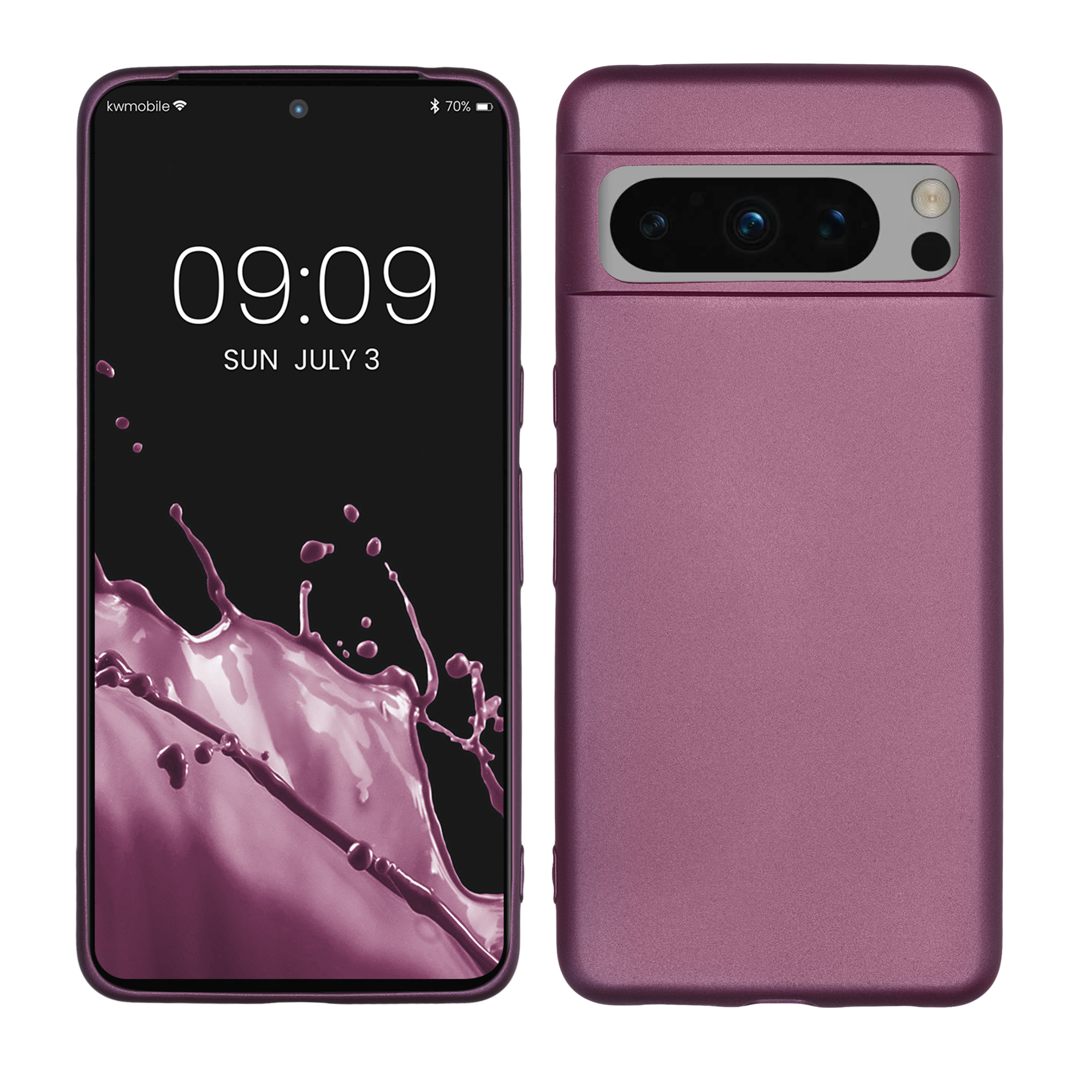 Pouzdro pro Google Pixel 8 Pro kwmobile tenké metalické silikonové - metalická levandulová