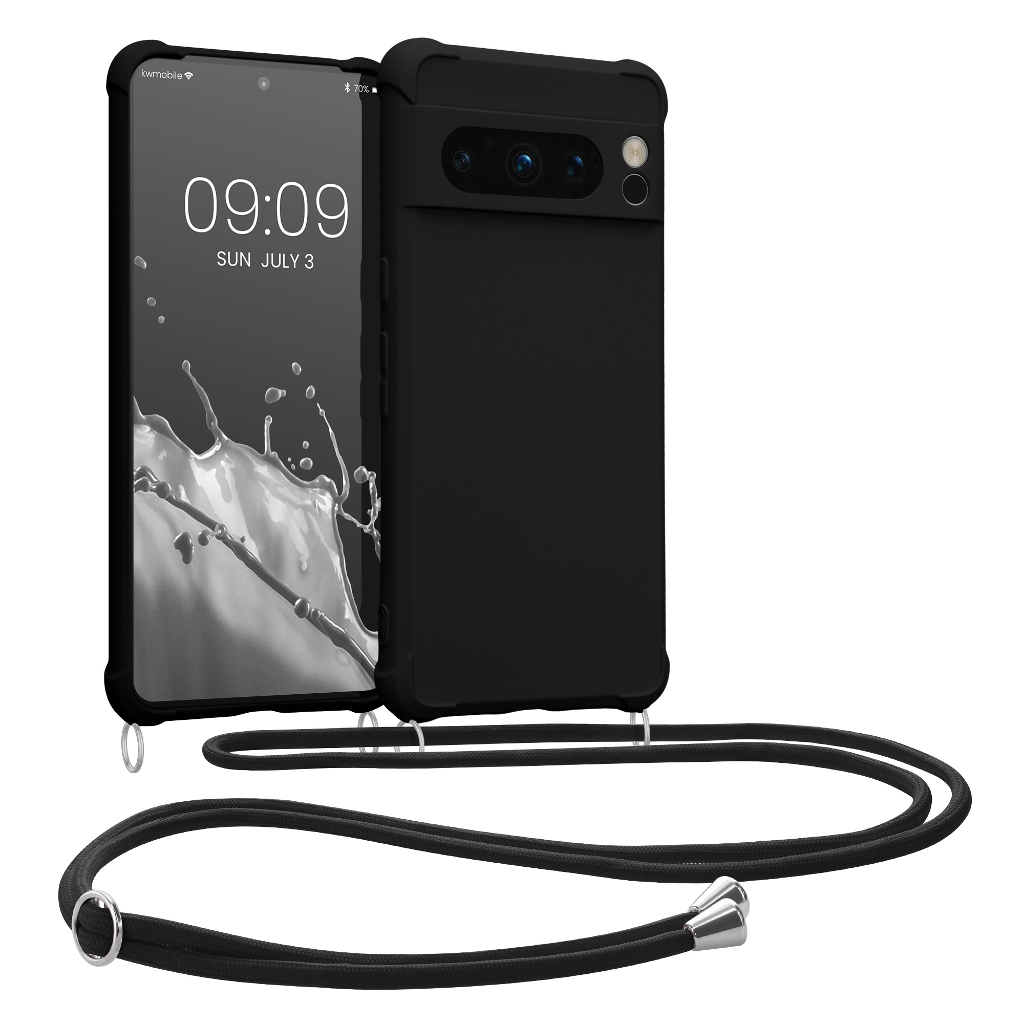 Pouzdro s popruhem (crossbody) pro Google Pixel 8 Pro kwmobile silikonové - černá