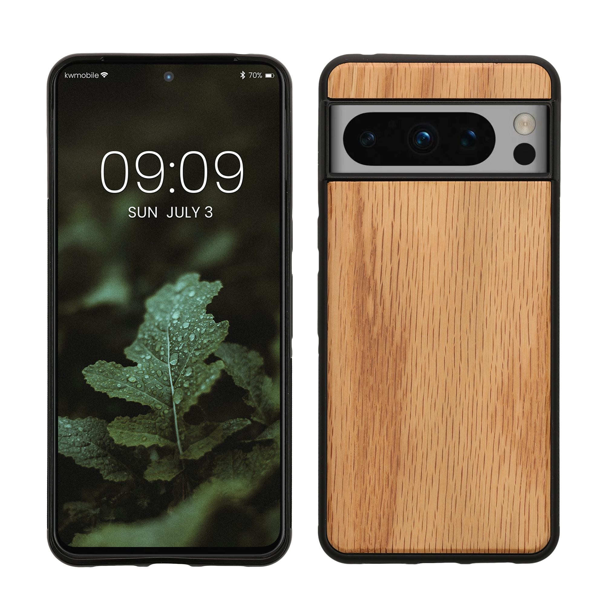 Dřevěné pouzdro pro Google Pixel 8 Pro kwmobile - tvrdý obal světle hnědá / hnědá
