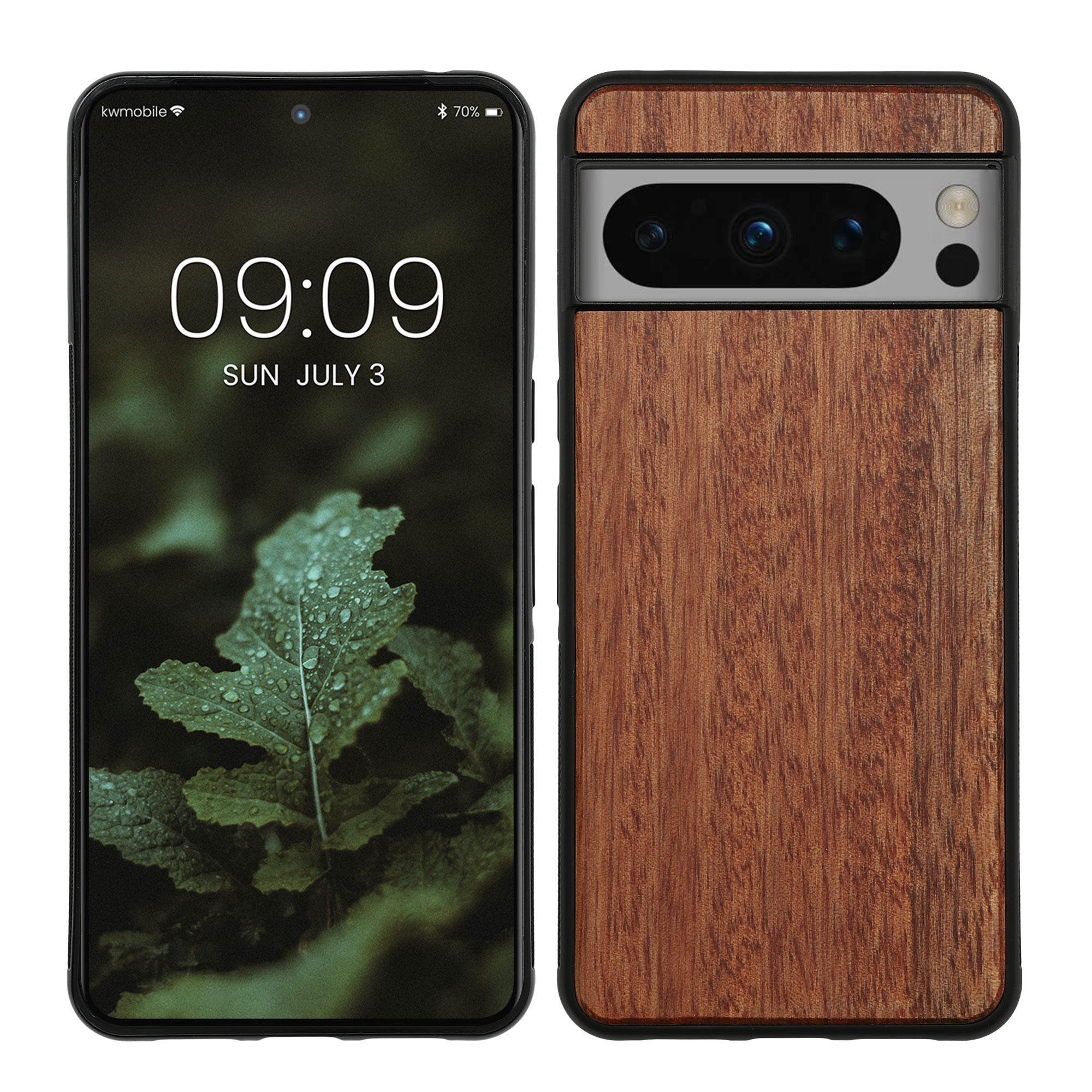 Dřevěné pouzdro pro Google Pixel 8 Pro kwmobile - tvrdý obal v přírodní barvě