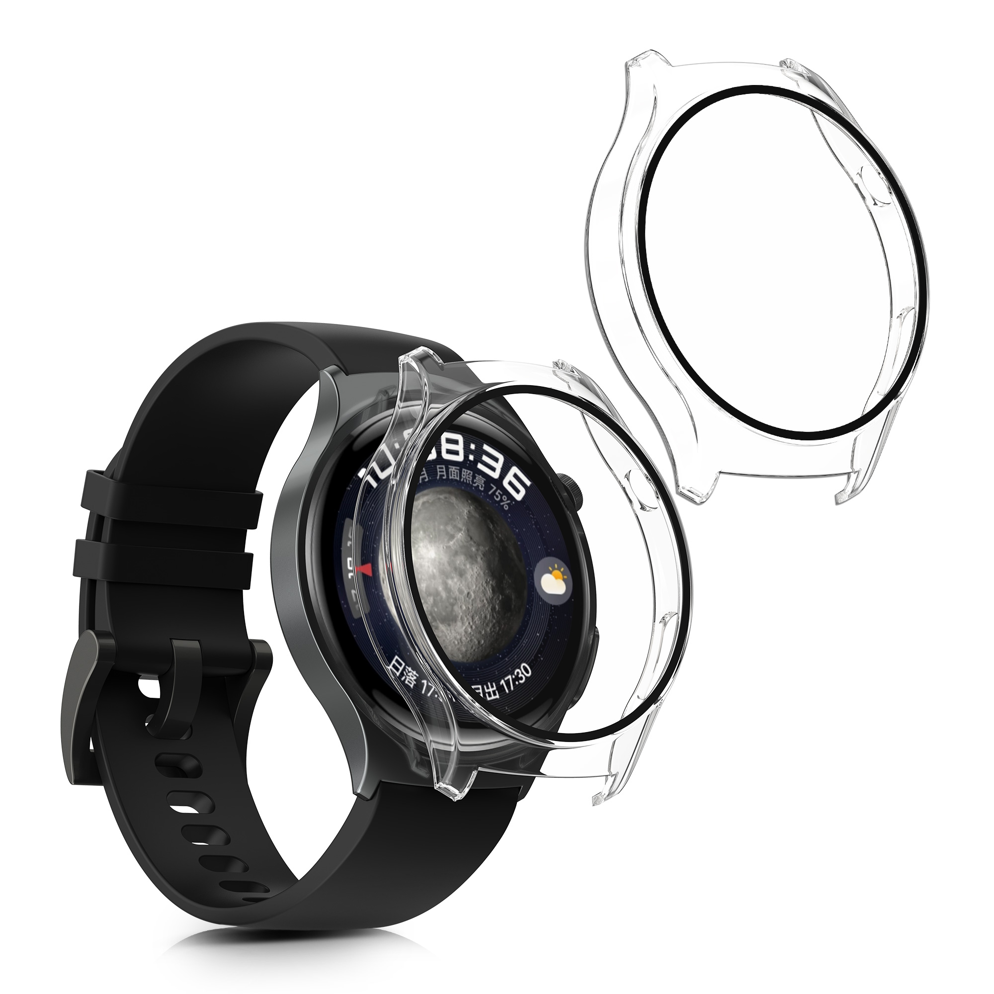 Kryt s ochranným sklem kwmobile pro Huawei Watch 4 - 2 ks - transparentní