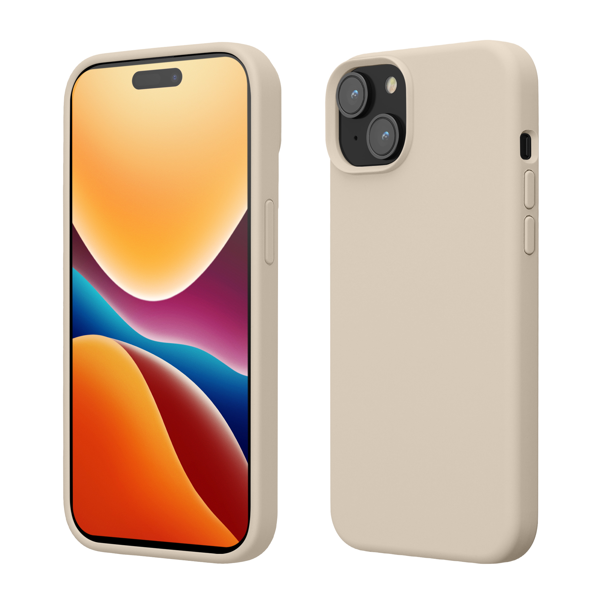 Kryt kwmobile TPU silikonový iPhone 15 Cream