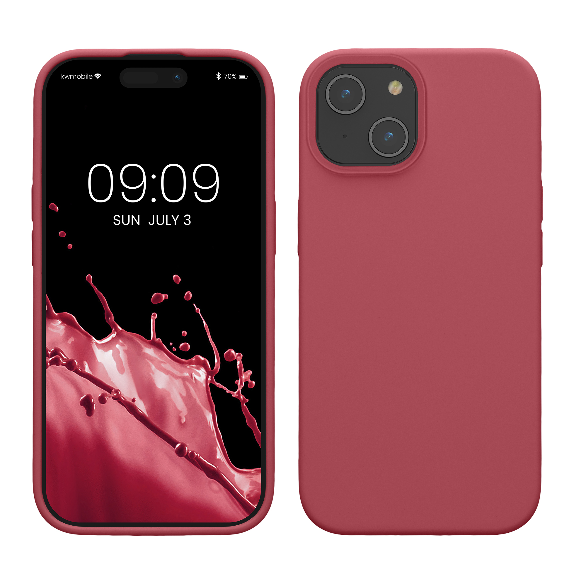 Kryt kwmobile TPU silikonový iPhone 15 tmavě růžová