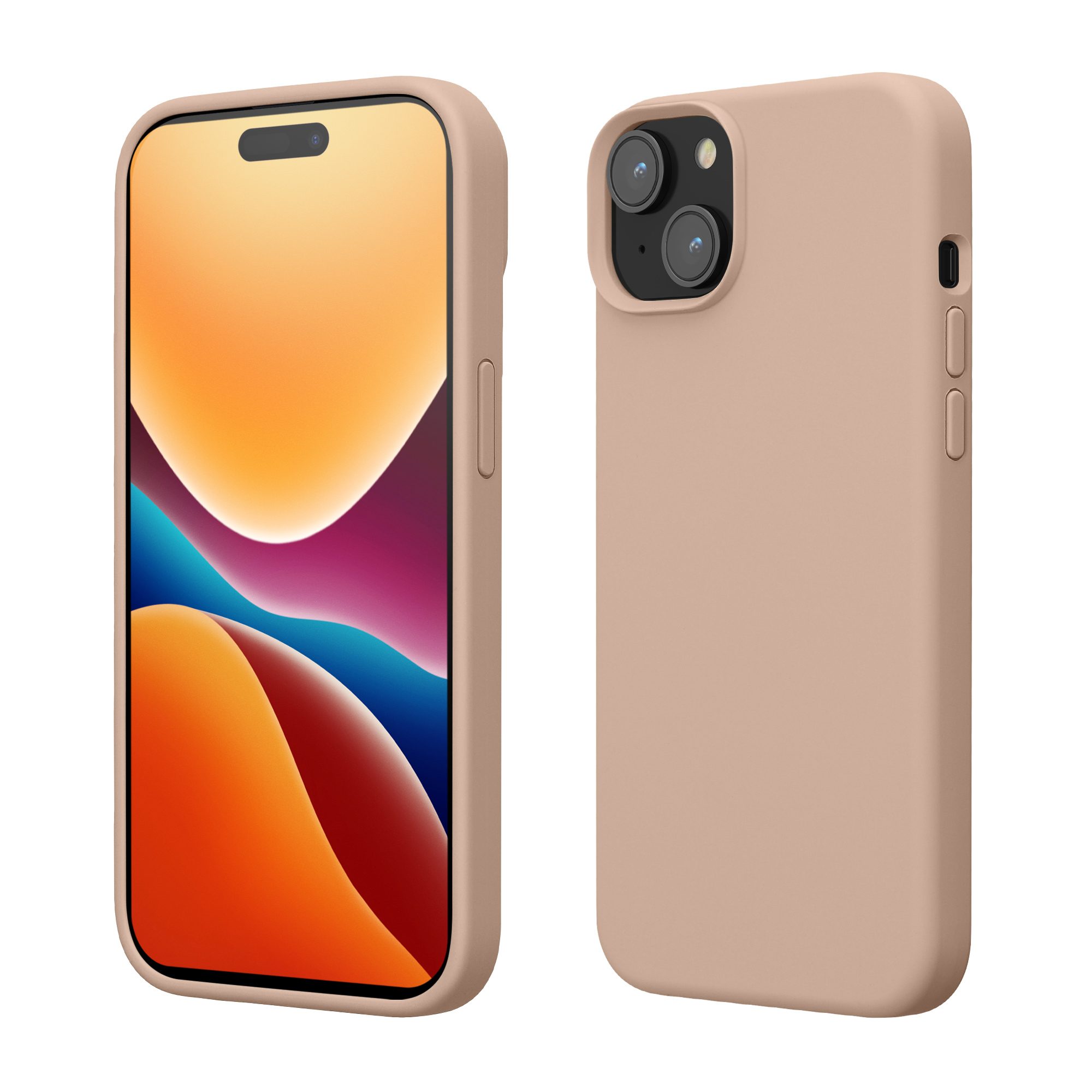 Pouzdro pro iPhone 15 kwmobile silikonové - kokosová