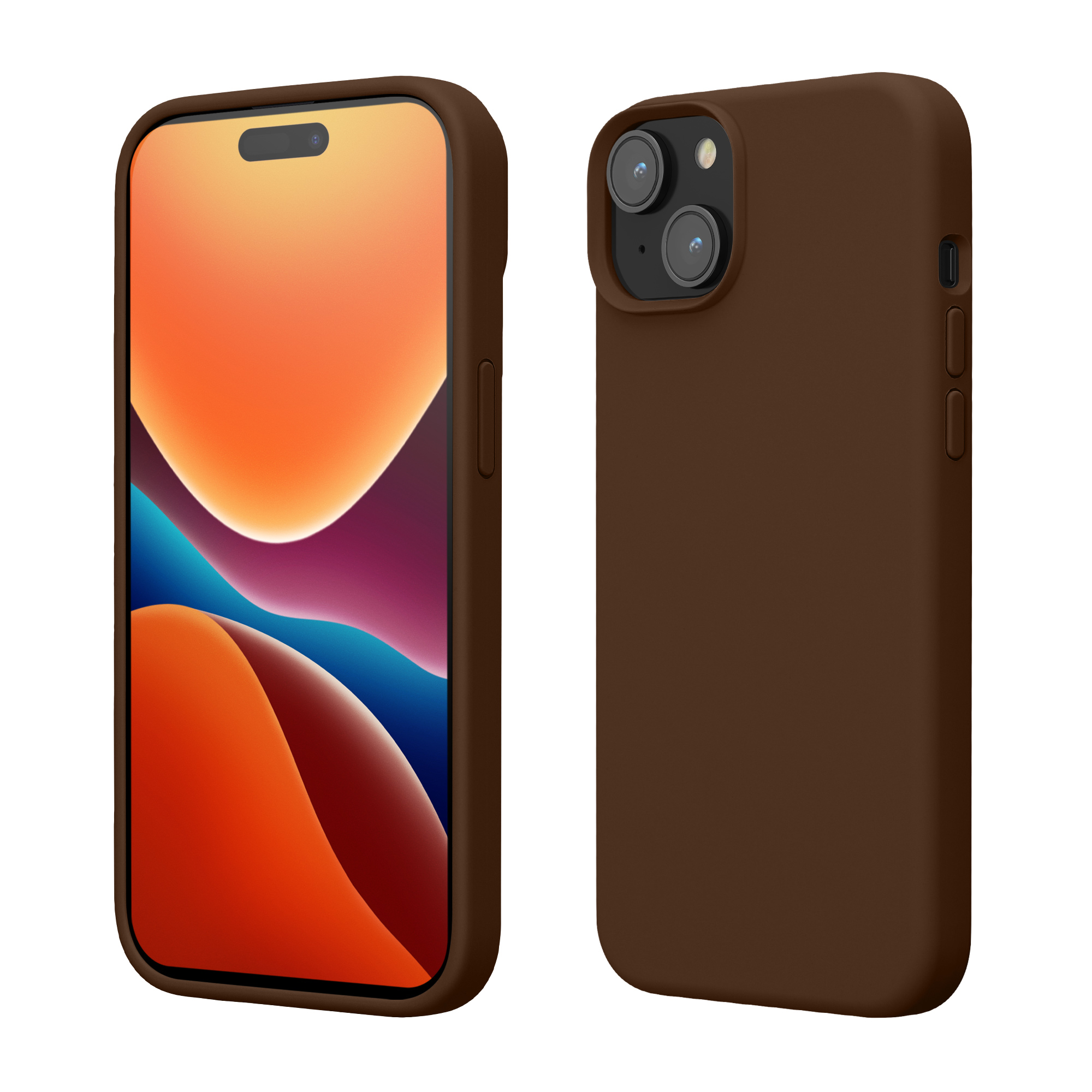 Měkký TPU silikonový kryt pro Apple iPhone 15 kwmobile ‑ čokoládová