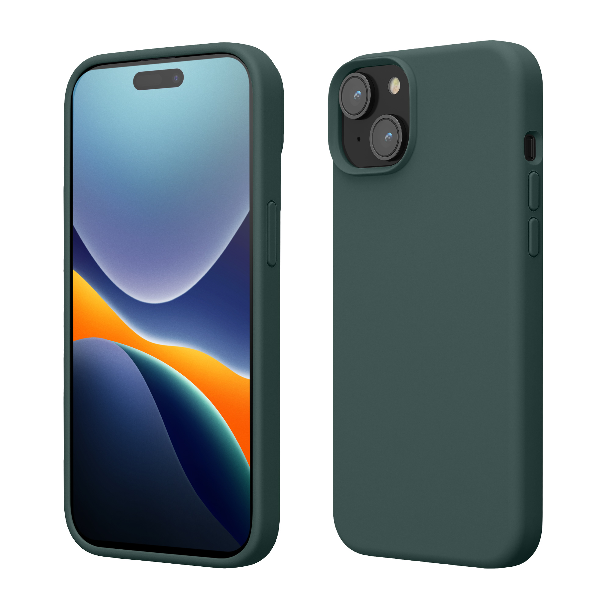 Pouzdro pro iPhone 15 kwmobile silikonové - modrozelená