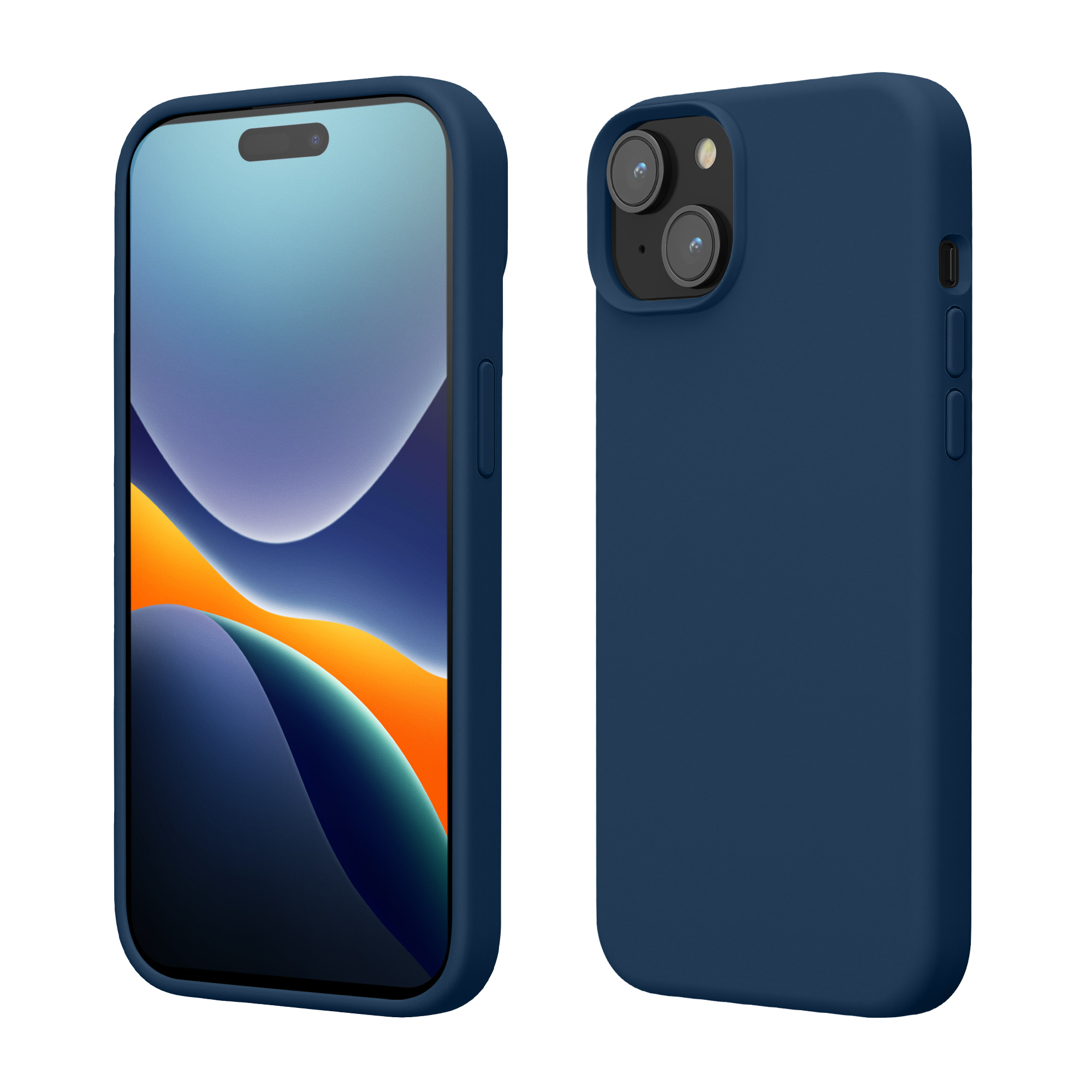 Měkký TPU silikonový kryt pro Apple iPhone 15 kwmobile ‑ námořnicky modrá