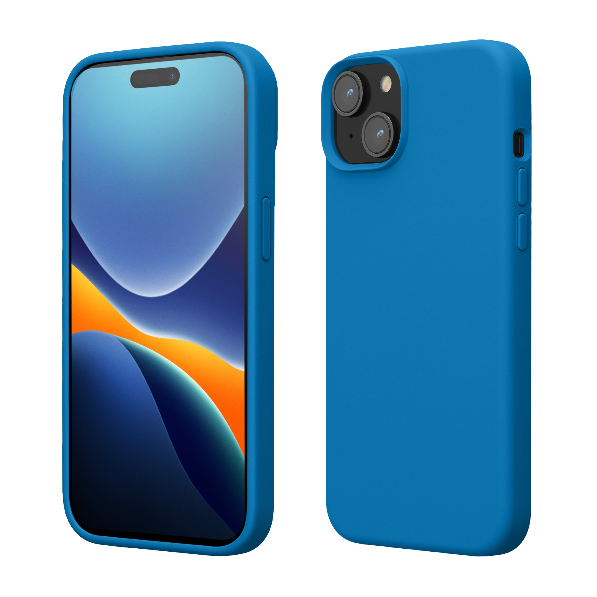 Měkký TPU silikonový kryt pro Apple iPhone 15 kwmobile ‑ korálově modrá