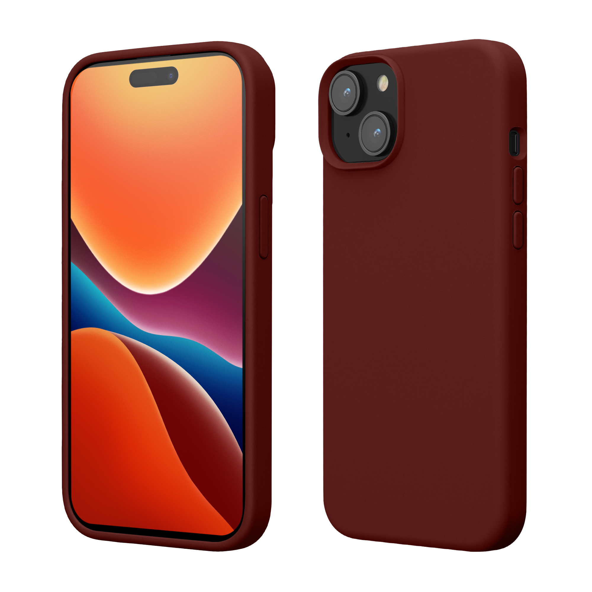 Pouzdro pro iPhone 15 kwmobile silikonové - hnědočervená