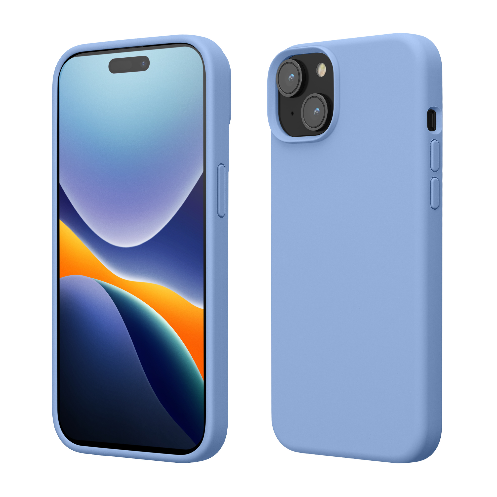 Pouzdro pro iPhone 15 kwmobile silikonové - levandulová modrá