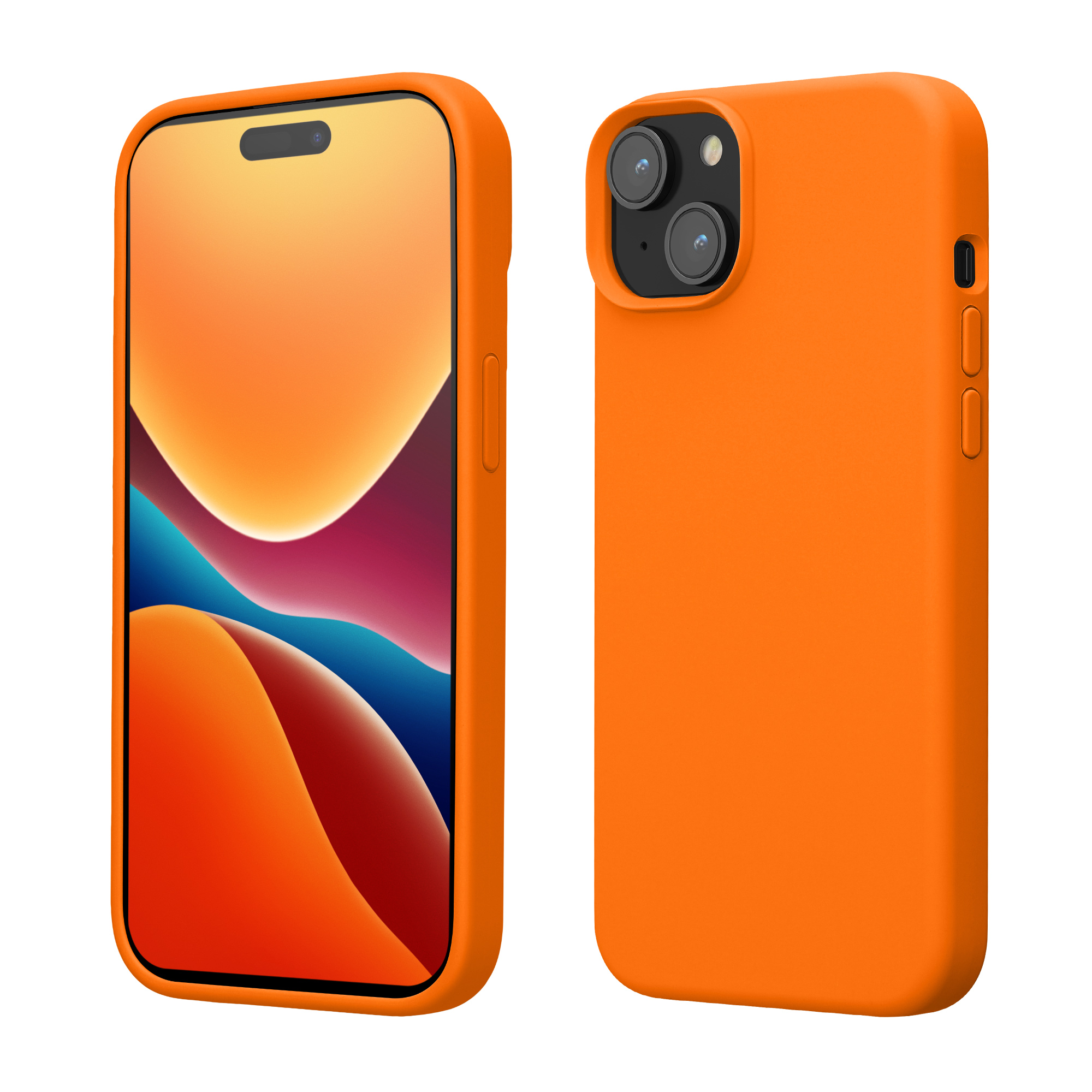 Kryt kwmobile TPU silikonový iPhone 15 Plus oranžová