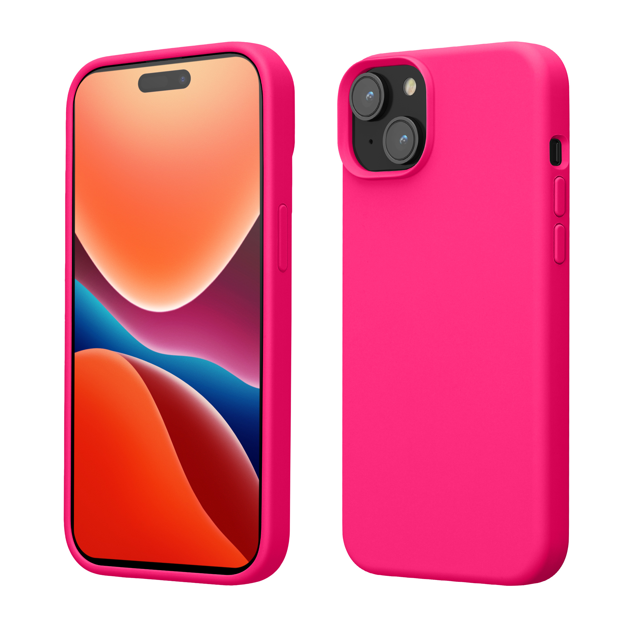 Kryt kwmobile TPU silikonový iPhone 15 Plus neonově růžová