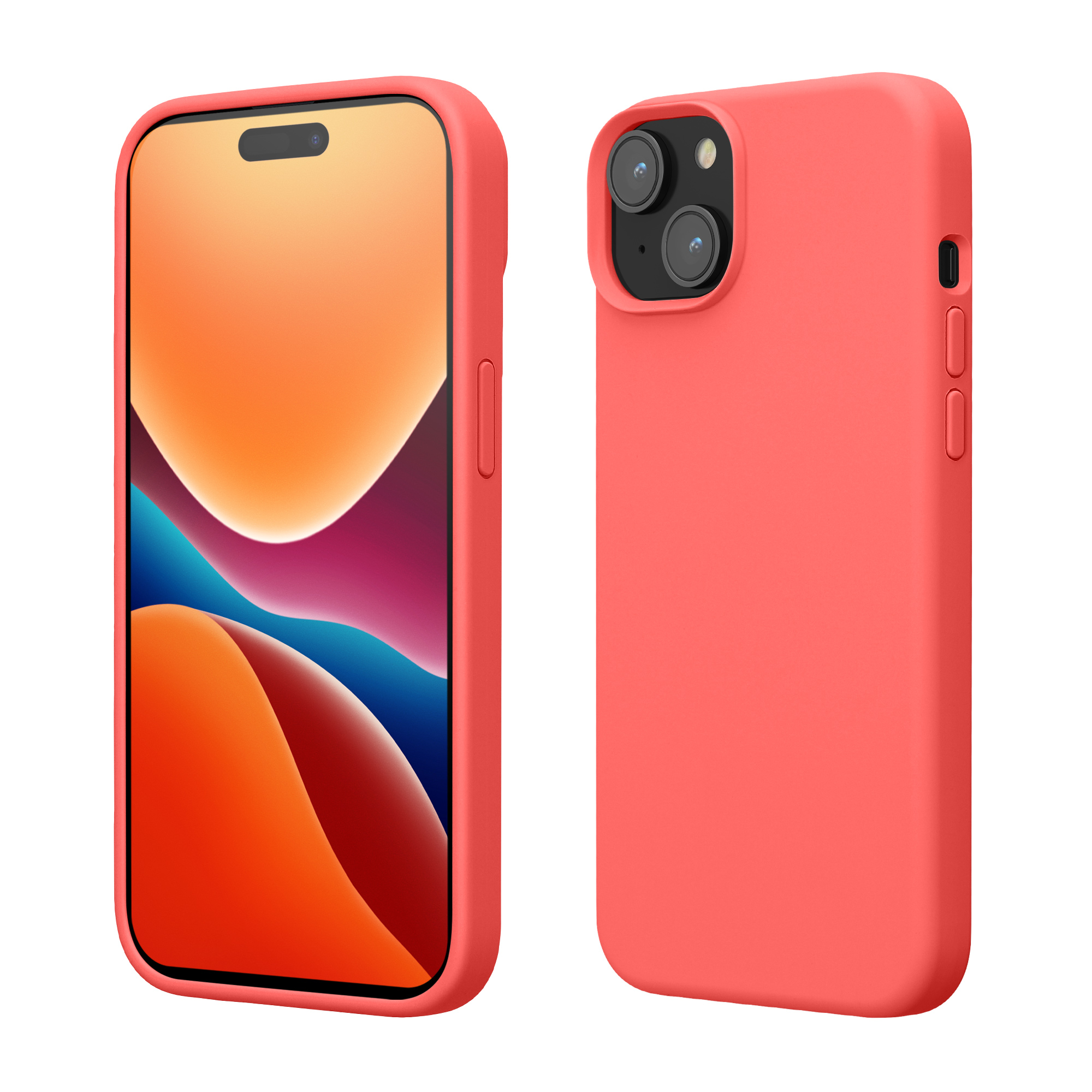Kryt kwmobile TPU silikonový iPhone 15 Plus Neon Coral