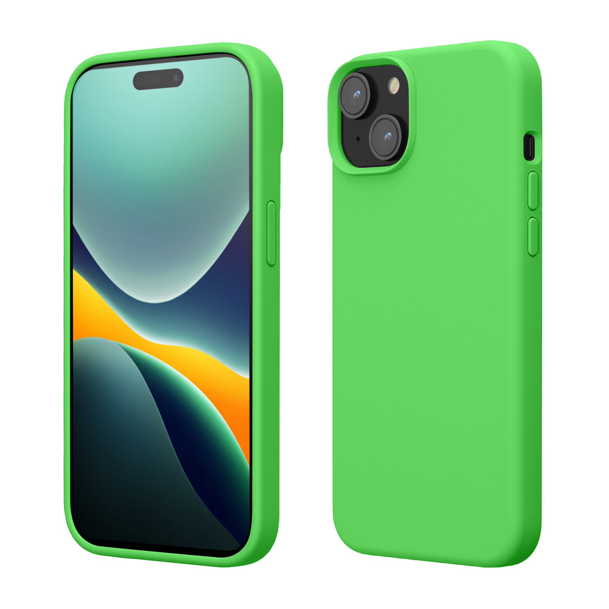 Kryt kwmobile TPU silikonový iPhone 15 Plus limetkově zelená