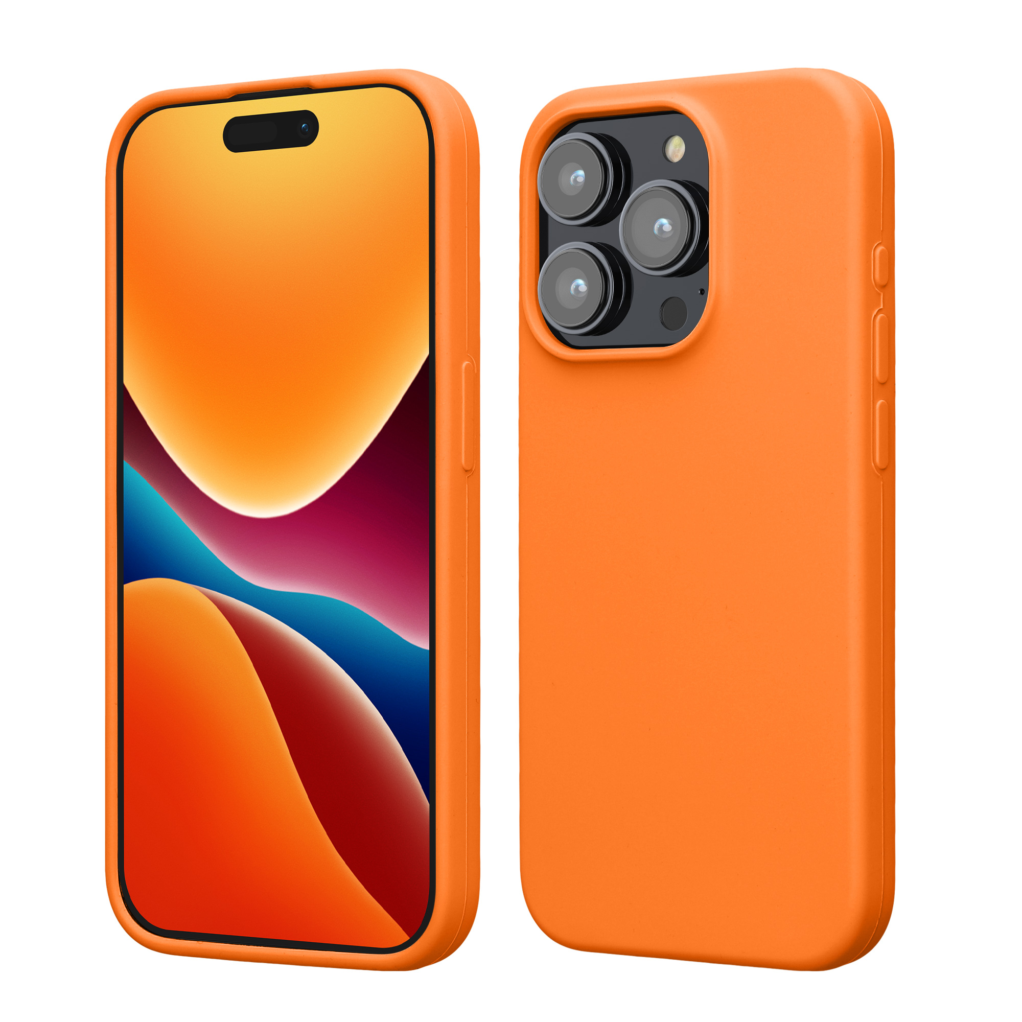 Kryt kwmobile TPU silikonový iPhone 15 Pro oranžová