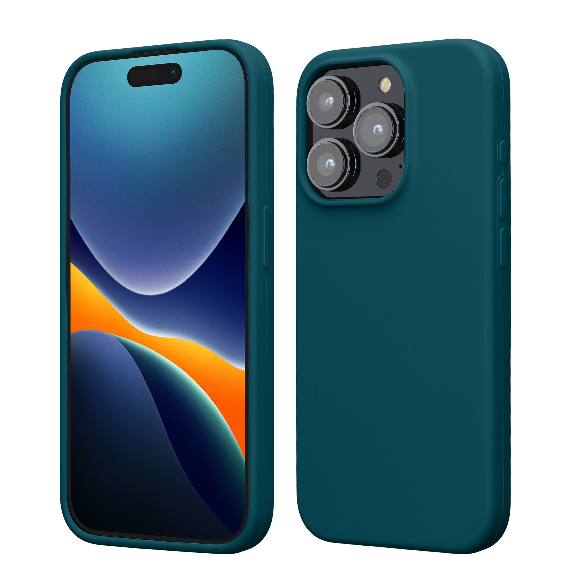 Silikonový kryt kwmobile pro iPhone 15 Pro - matná petrolejová