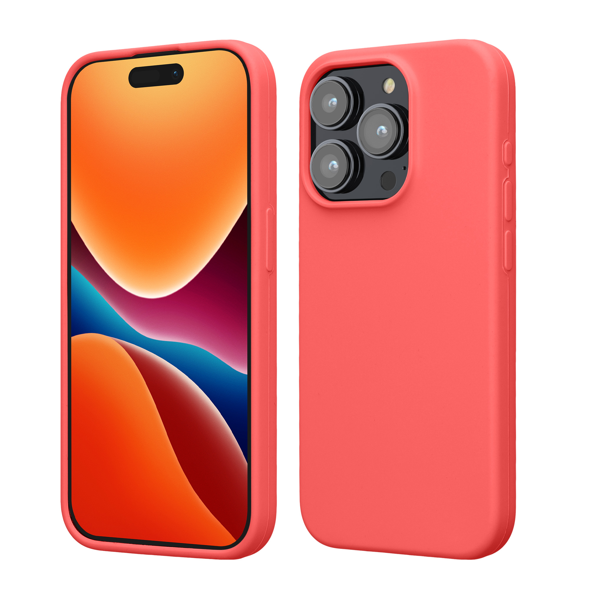 Pouzdro pro iPhone 15 Pro kwmobile silikonové - neonově korálová
