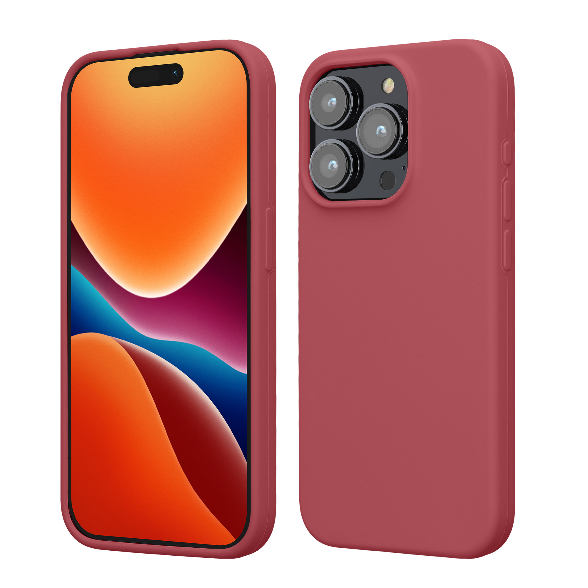 Silikonový kryt kwmobile pro iPhone 15 Pro - tmavě růžová