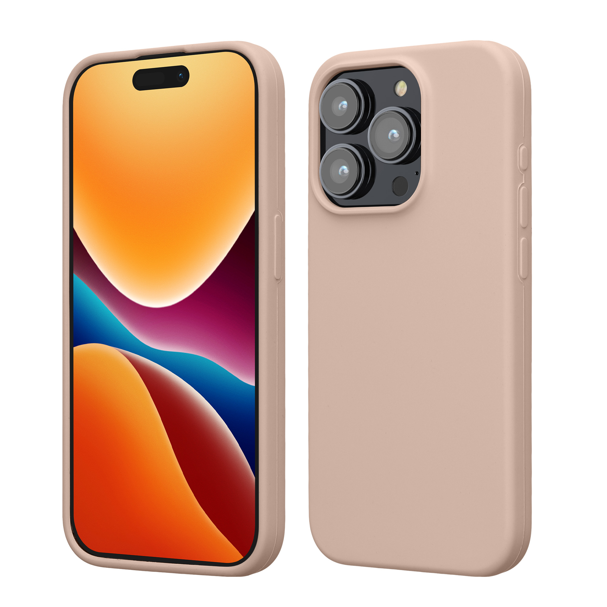 Silikonový kryt kwmobile pro iPhone 15 Pro - pudrově růžová