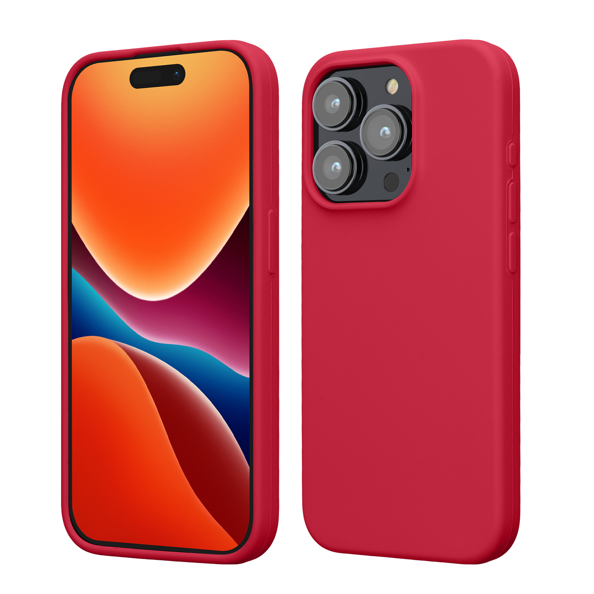 Silikonový kryt kwmobile pro iPhone 15 Pro - granátově červená