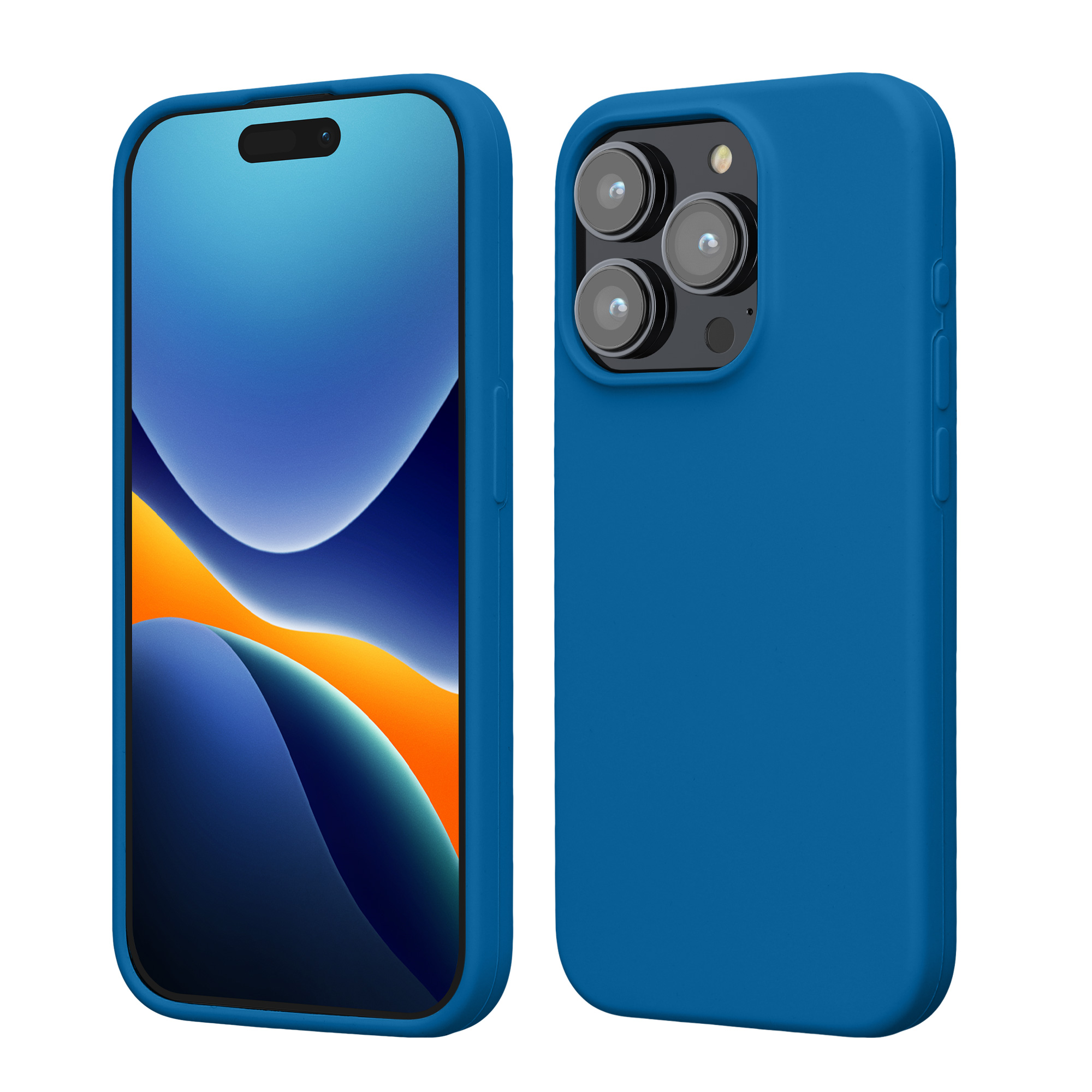 Silikonový kryt kwmobile pro iPhone 15 Pro - modrý útes