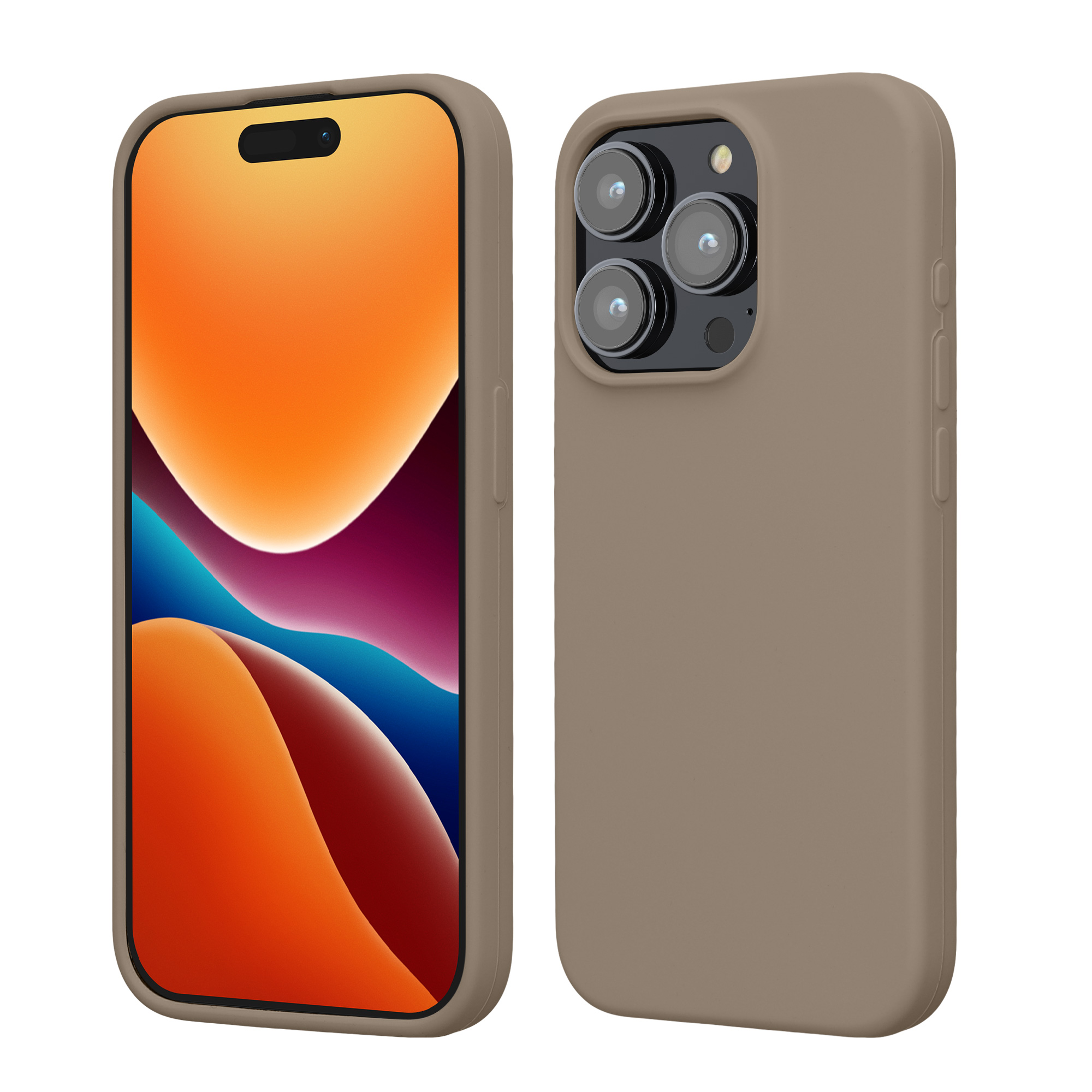 Silikonový kryt kwmobile pro iPhone 15 Pro - taupe